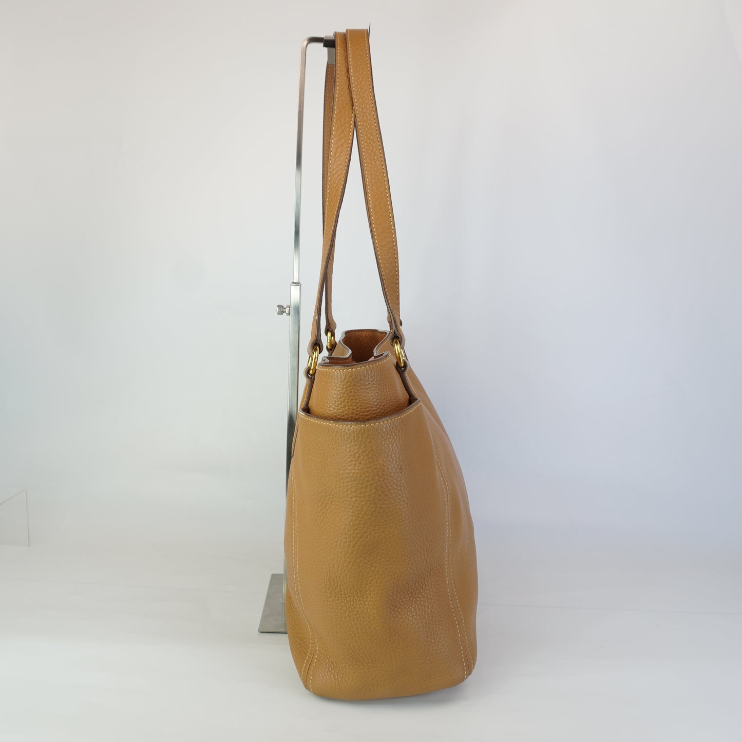 Prada Vitello Daino Tote Tan Bag  GHW