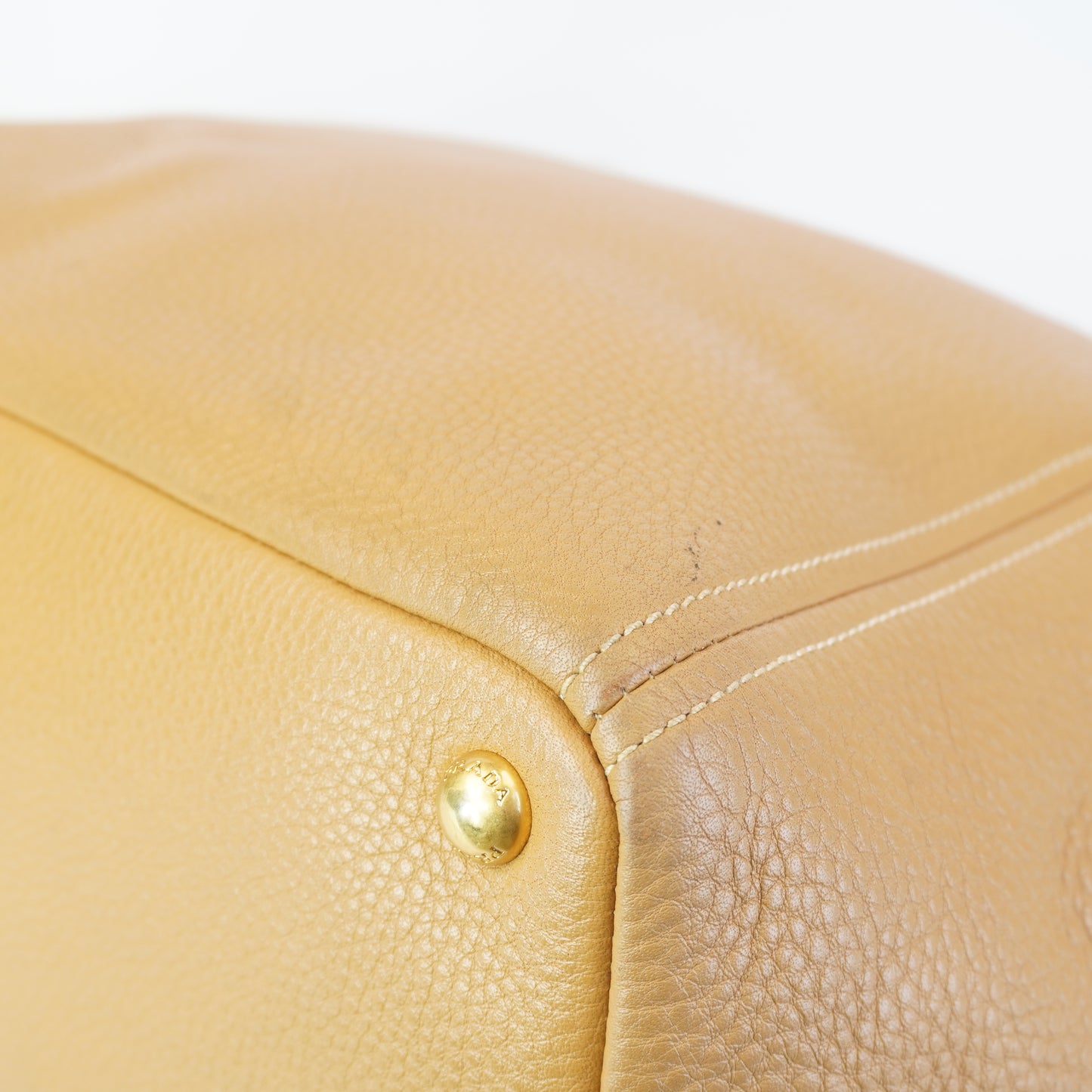 Prada Vitello Daino Tote Tan Bag  GHW