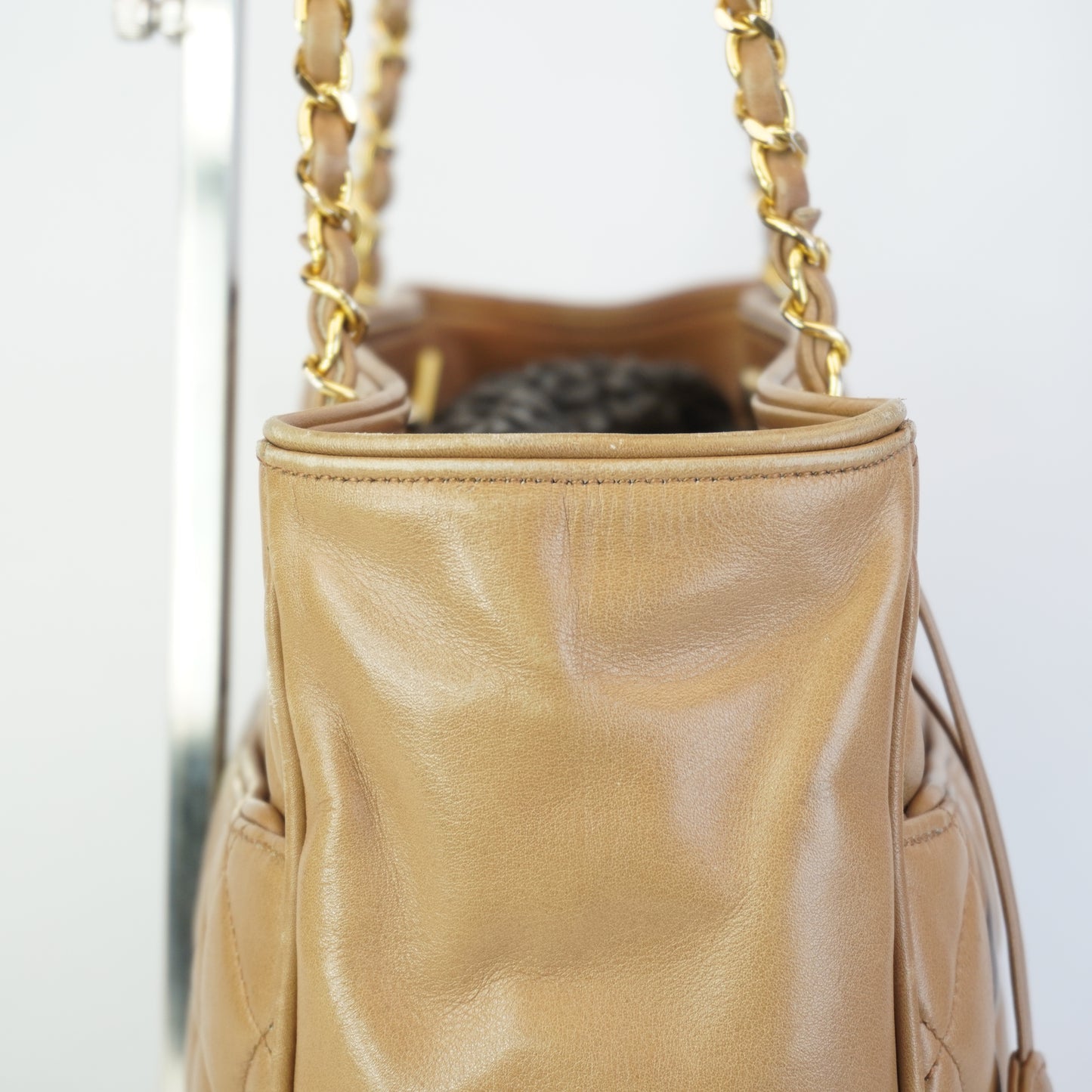 Chanel Quilted Chain Shoulder Shopping Tote GHW Medium