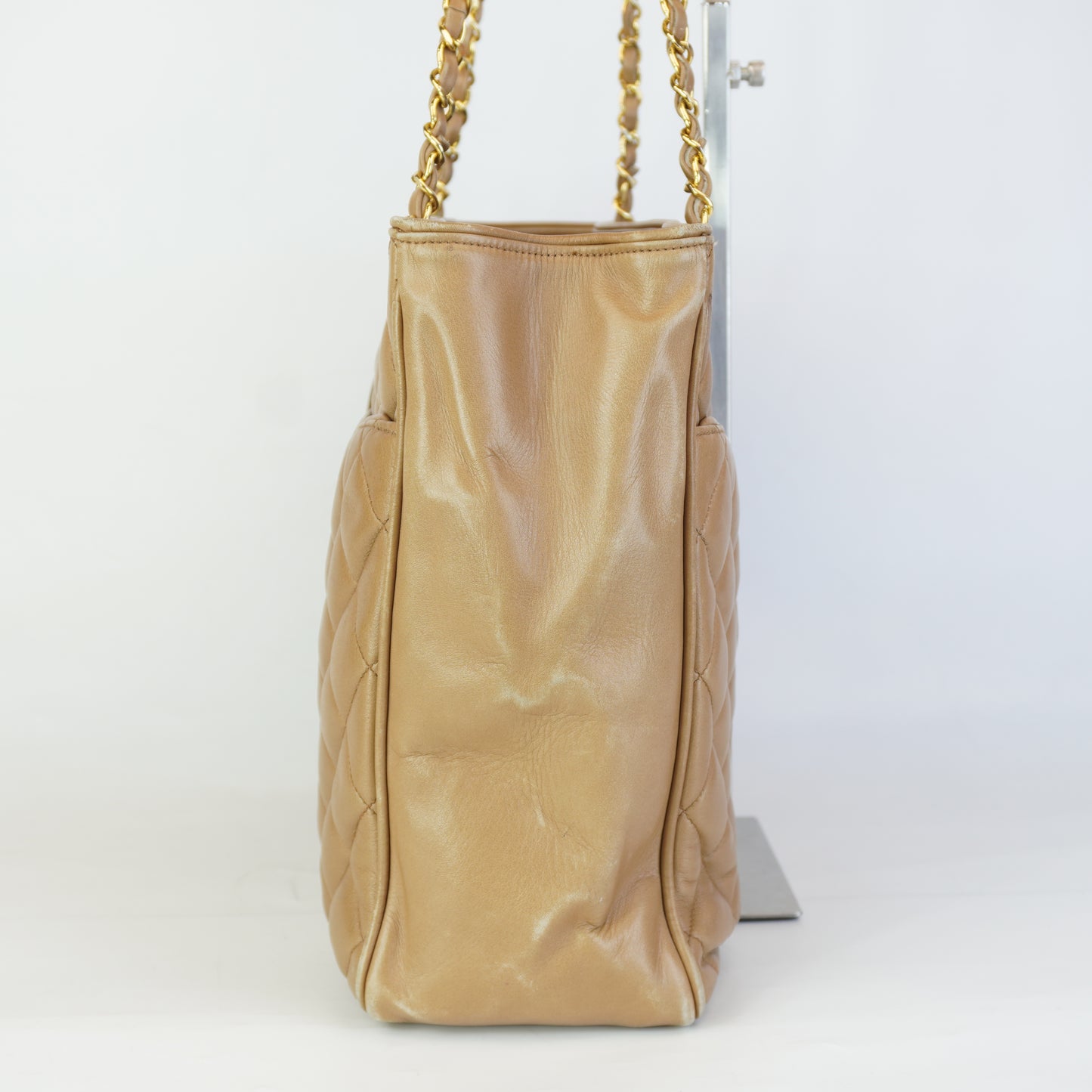 Chanel Quilted Chain Shoulder Shopping Tote GHW Medium