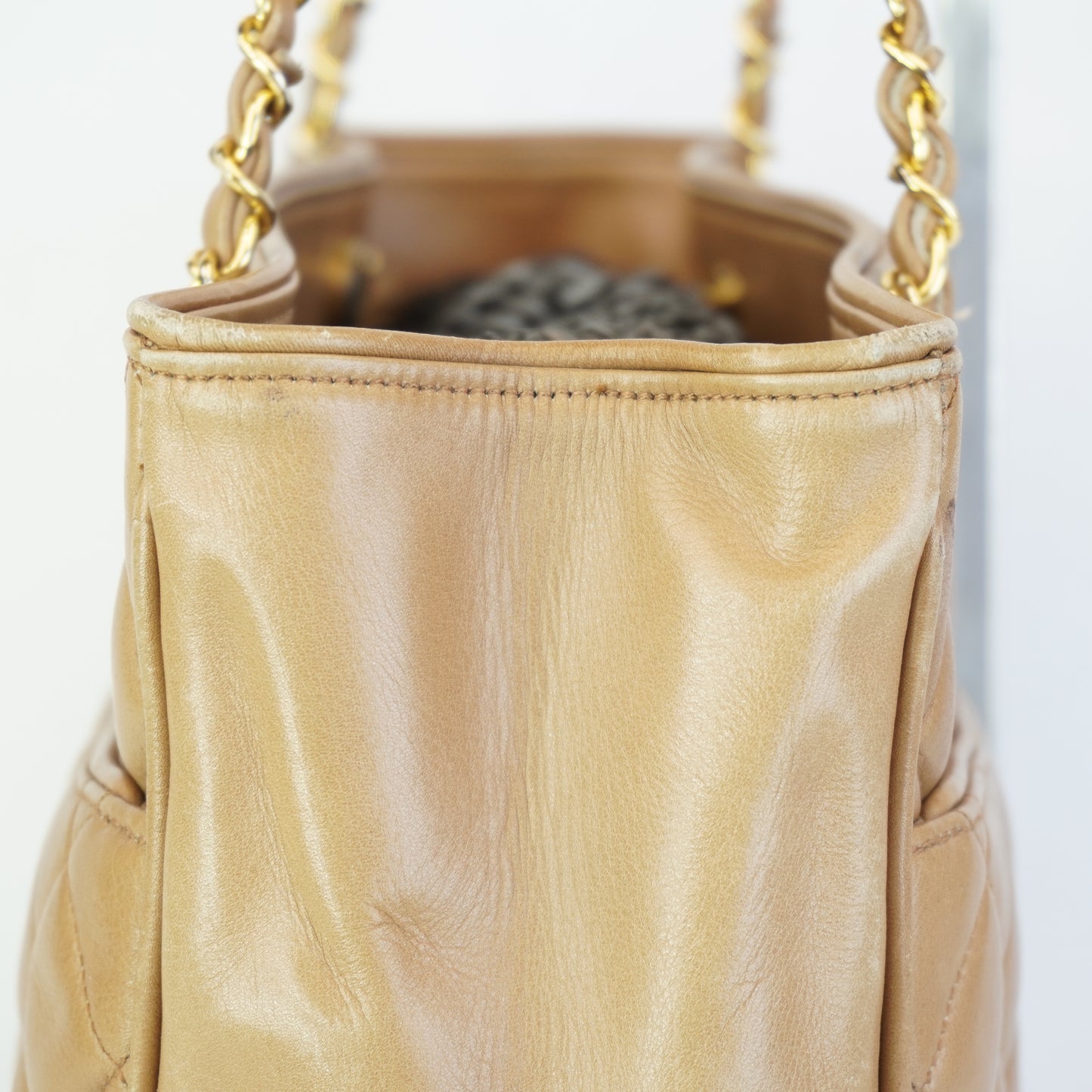 Chanel Quilted Chain Shoulder Shopping Tote GHW Medium