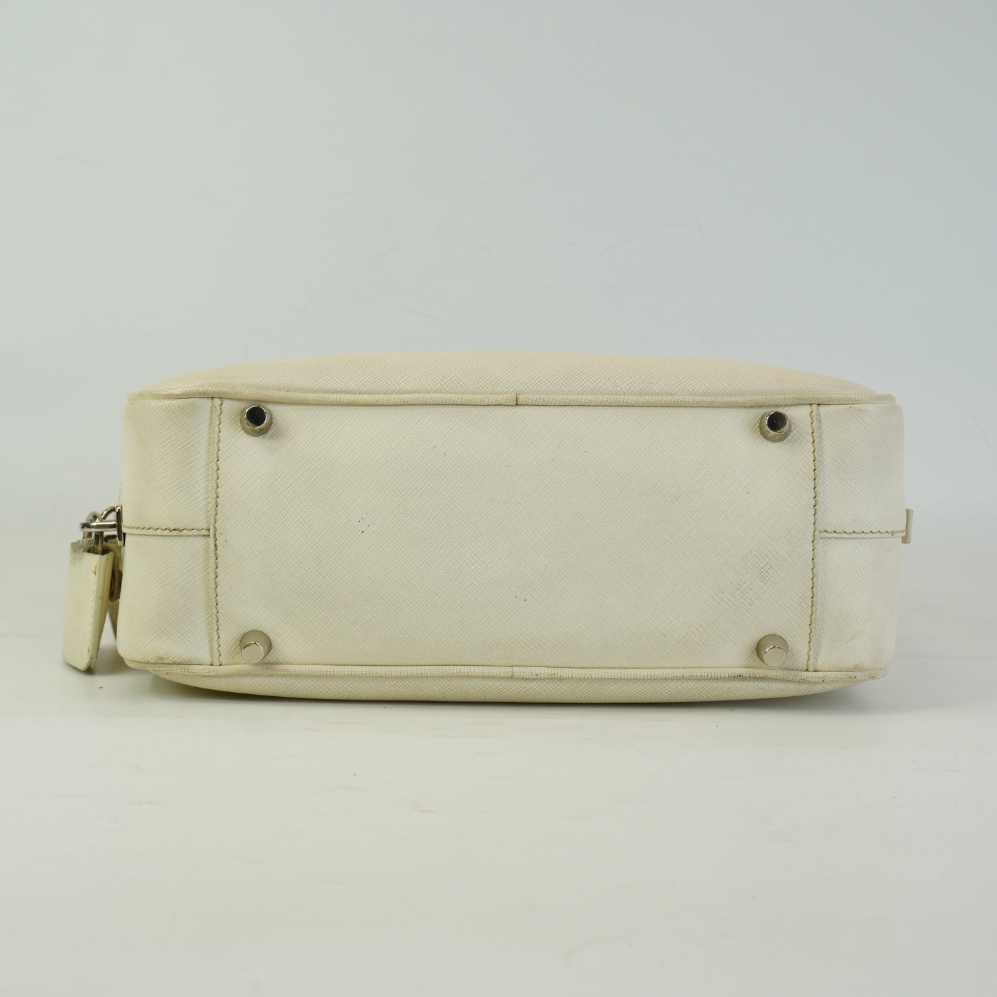 Prada	Saffiano Baulleto Top Handle White Small SHW
