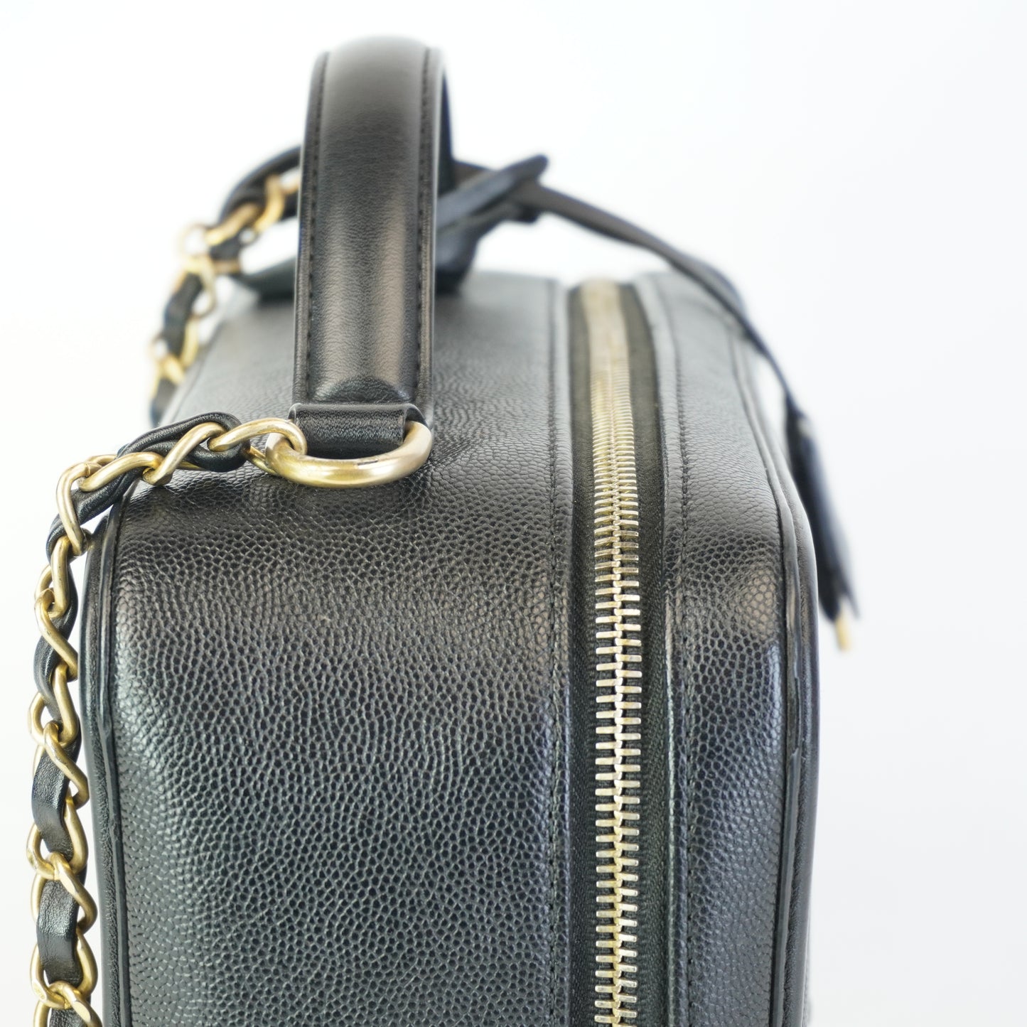 Chanel CC Filigree Vanity Case Black Large