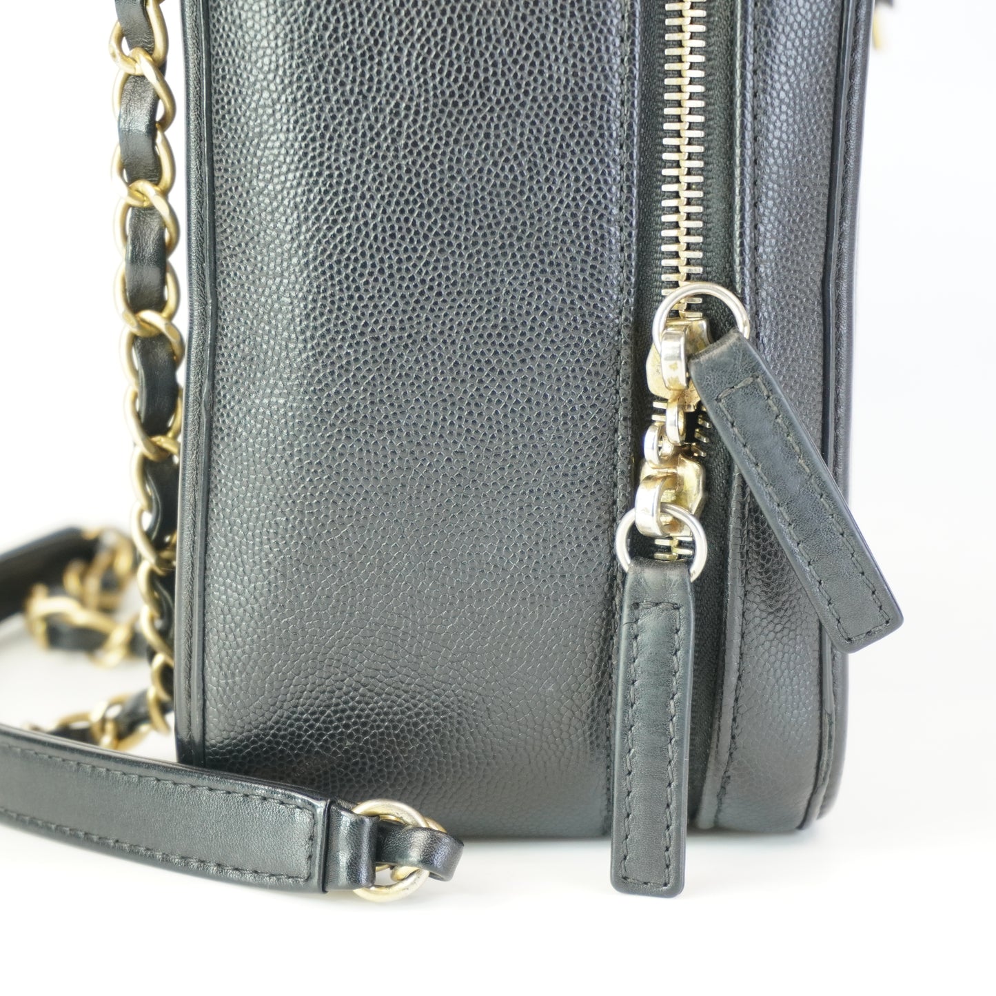 Chanel CC Filigree Vanity Case Black Large