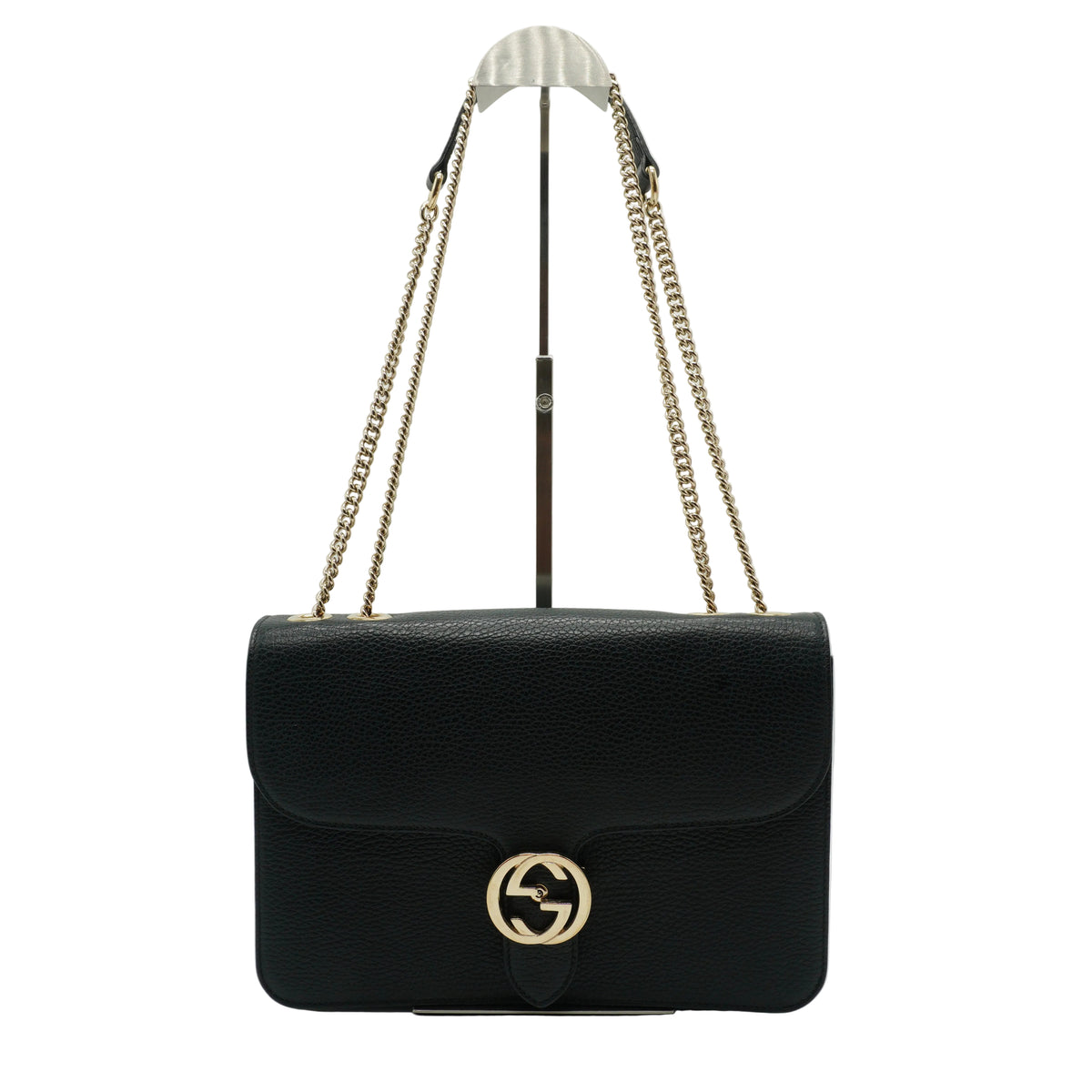 Gucci	Interlocking G Flap Medium Black GHW