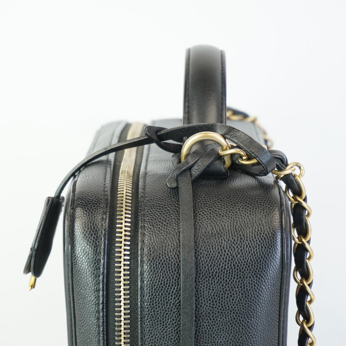 Chanel CC Filigree Vanity Case Black Large