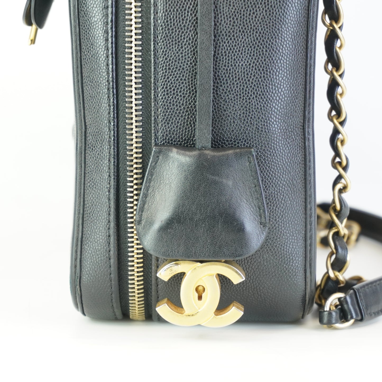 Chanel CC Filigree Vanity Case Black Large