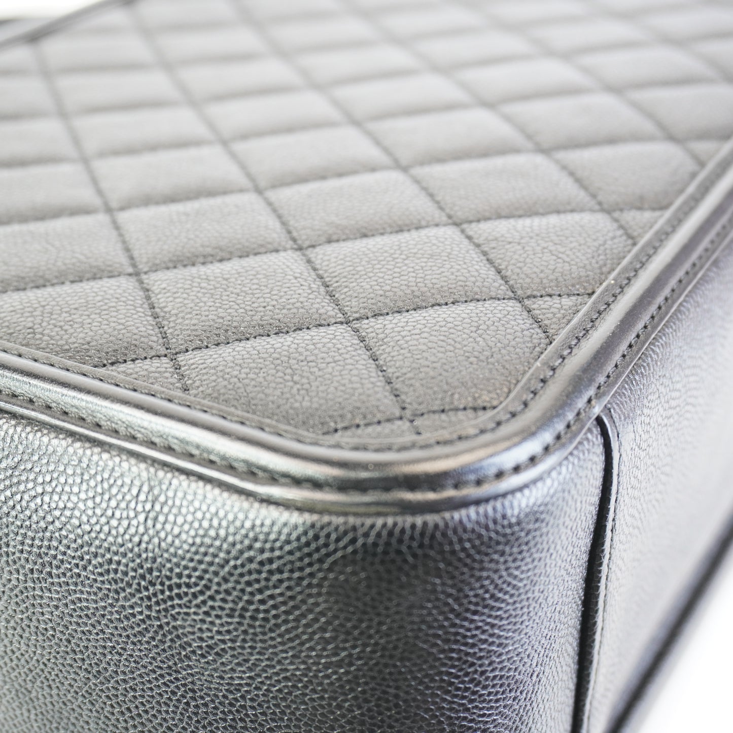 Chanel CC Filigree Vanity Case Black Large