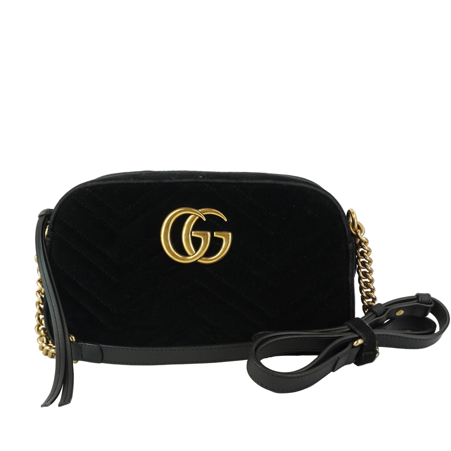 Gucci GG Marmont Velvet  Camera Bag Black
