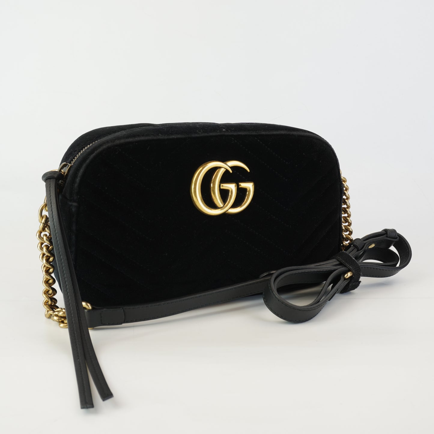 Gucci GG Marmont Velvet  Camera Bag Black