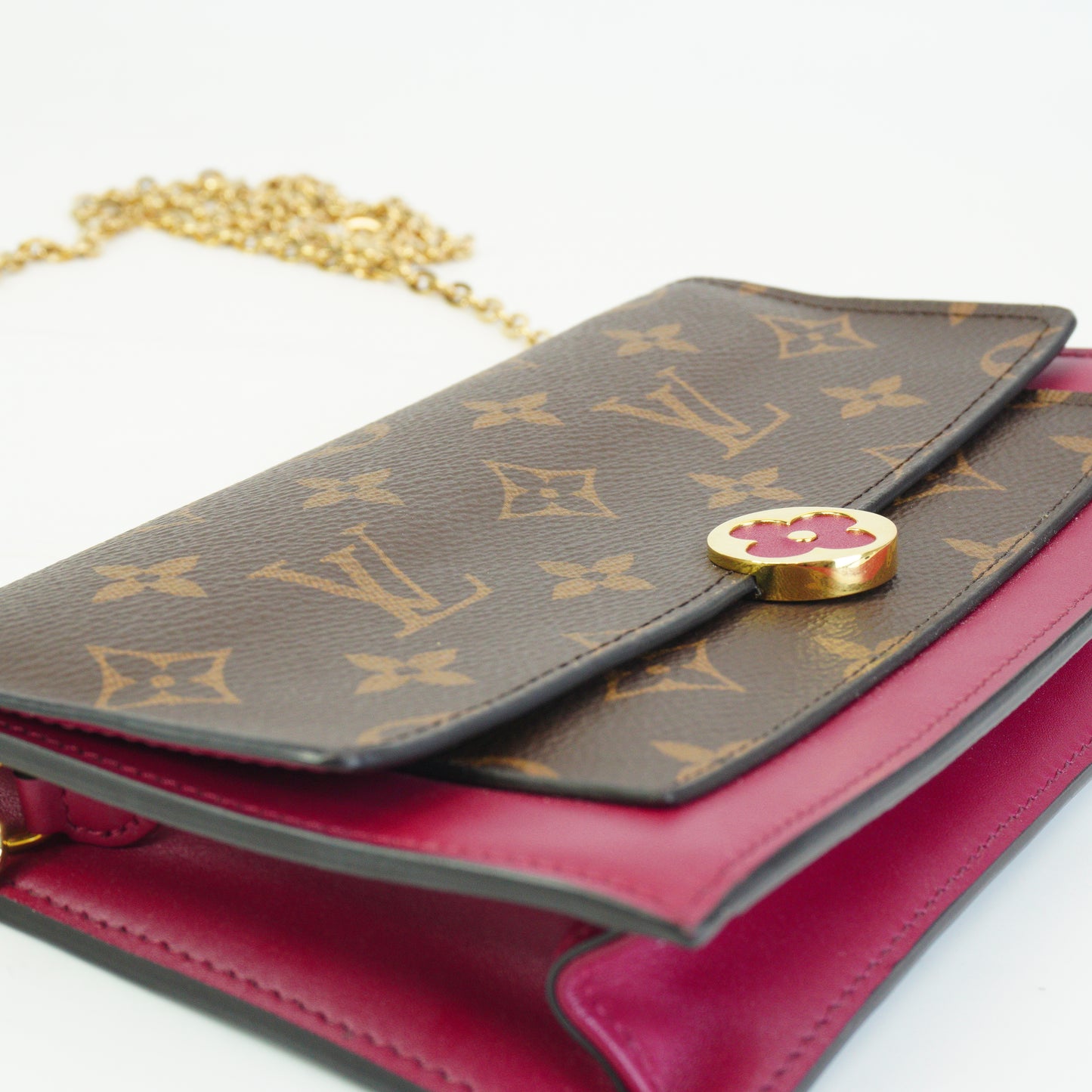 Louis Vuitton	Flore Chain Mono  Wallet GHW