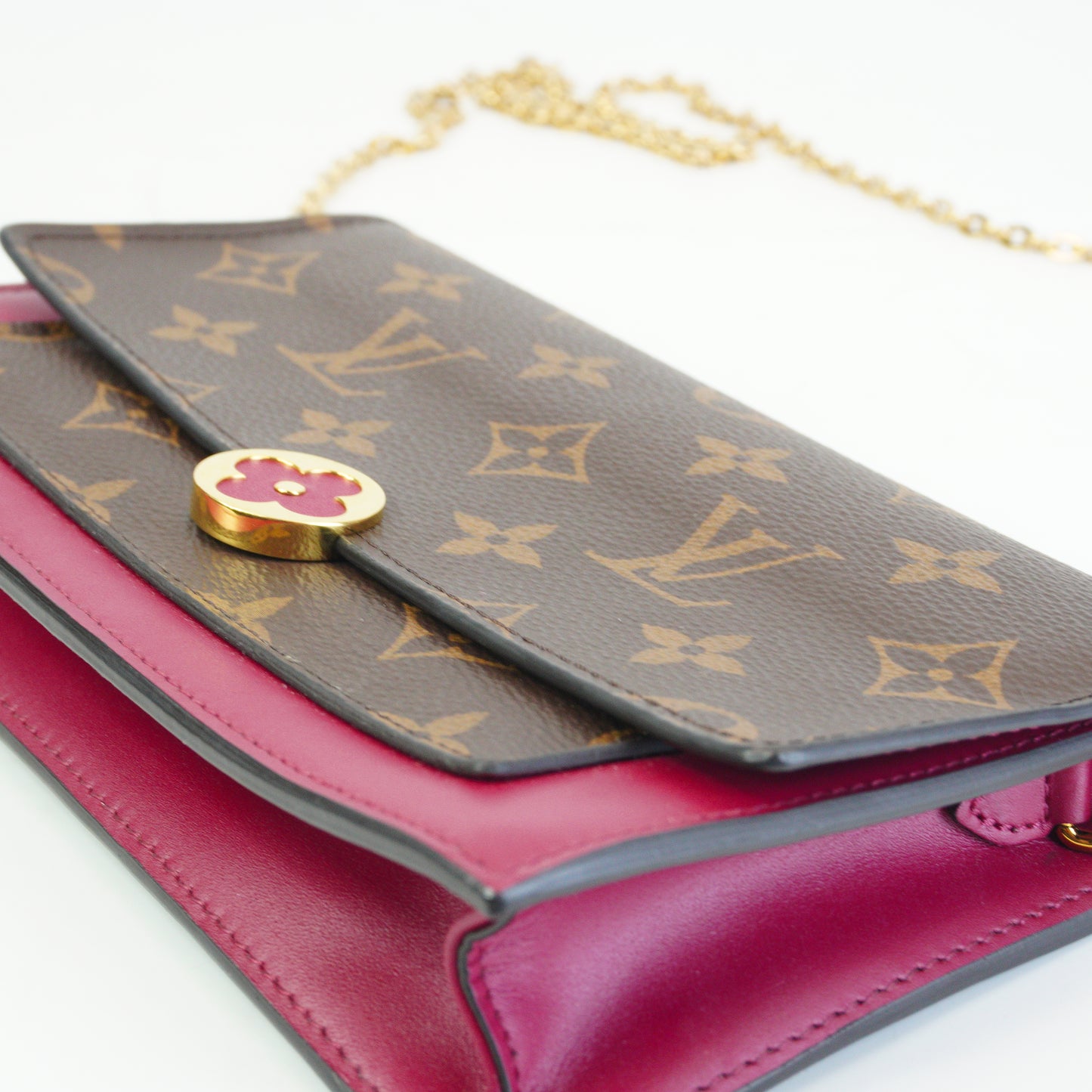 Louis Vuitton	Flore Chain Mono  Wallet GHW