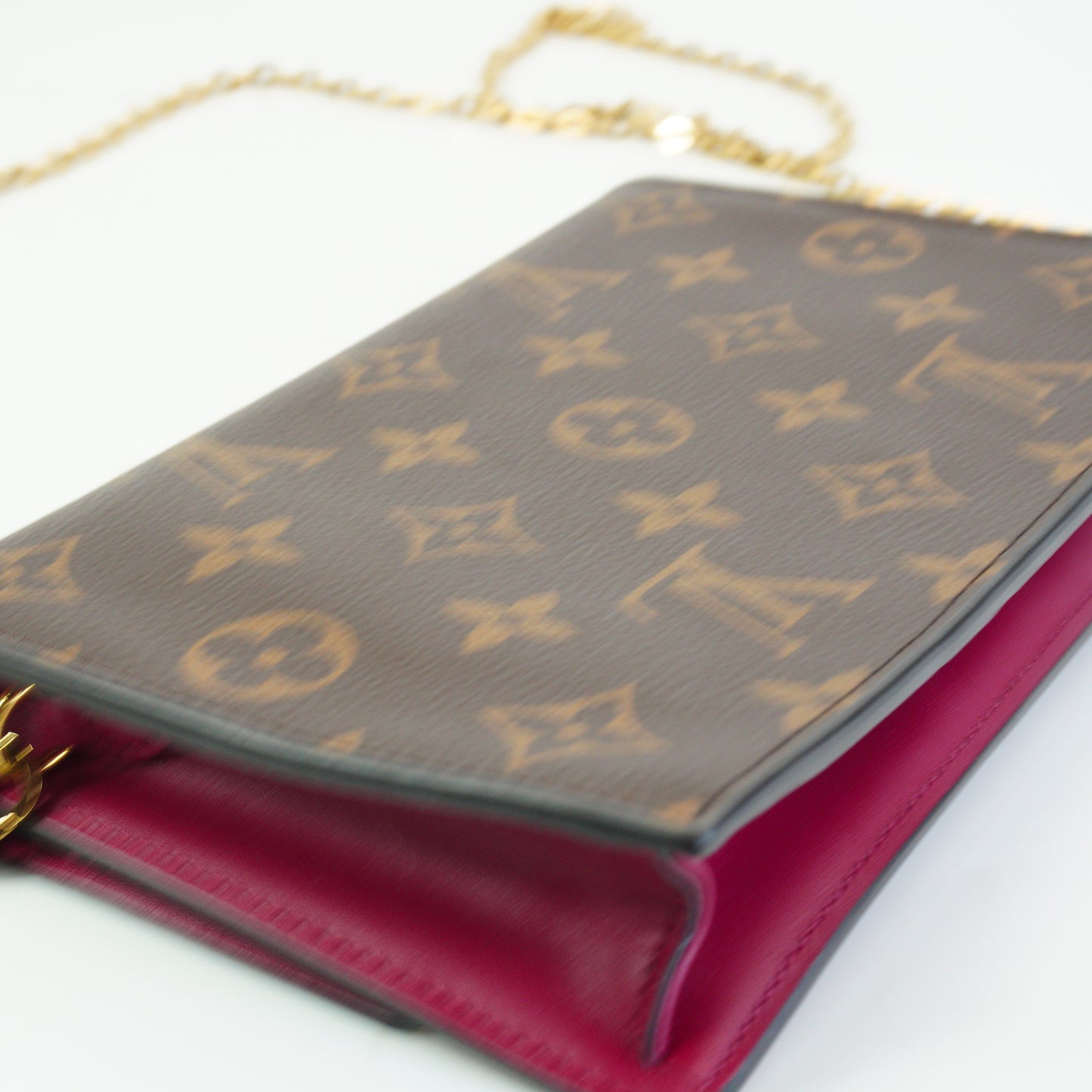 Louis Vuitton	Flore Chain Mono  Wallet GHW