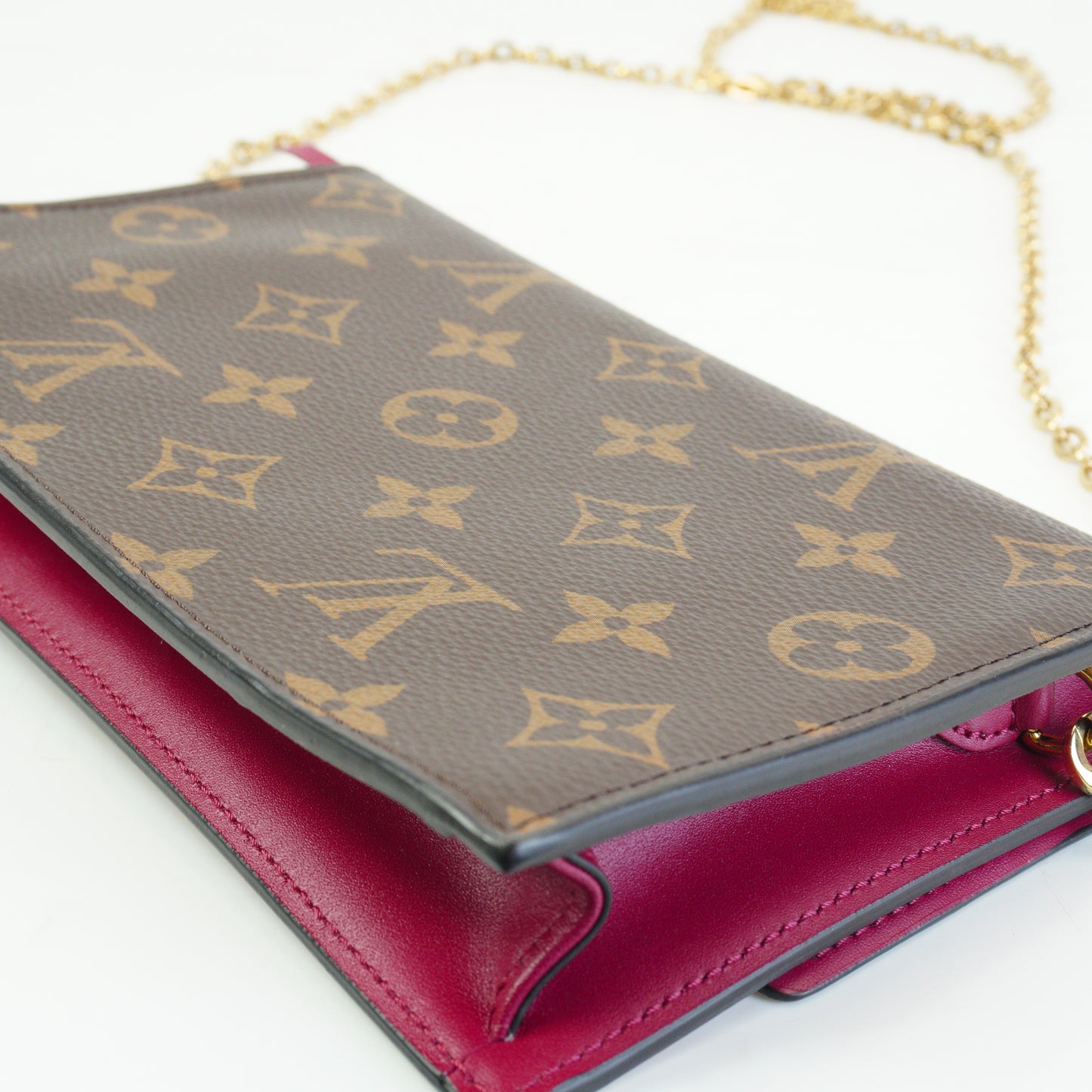 Louis Vuitton	Flore Chain Mono  Wallet GHW