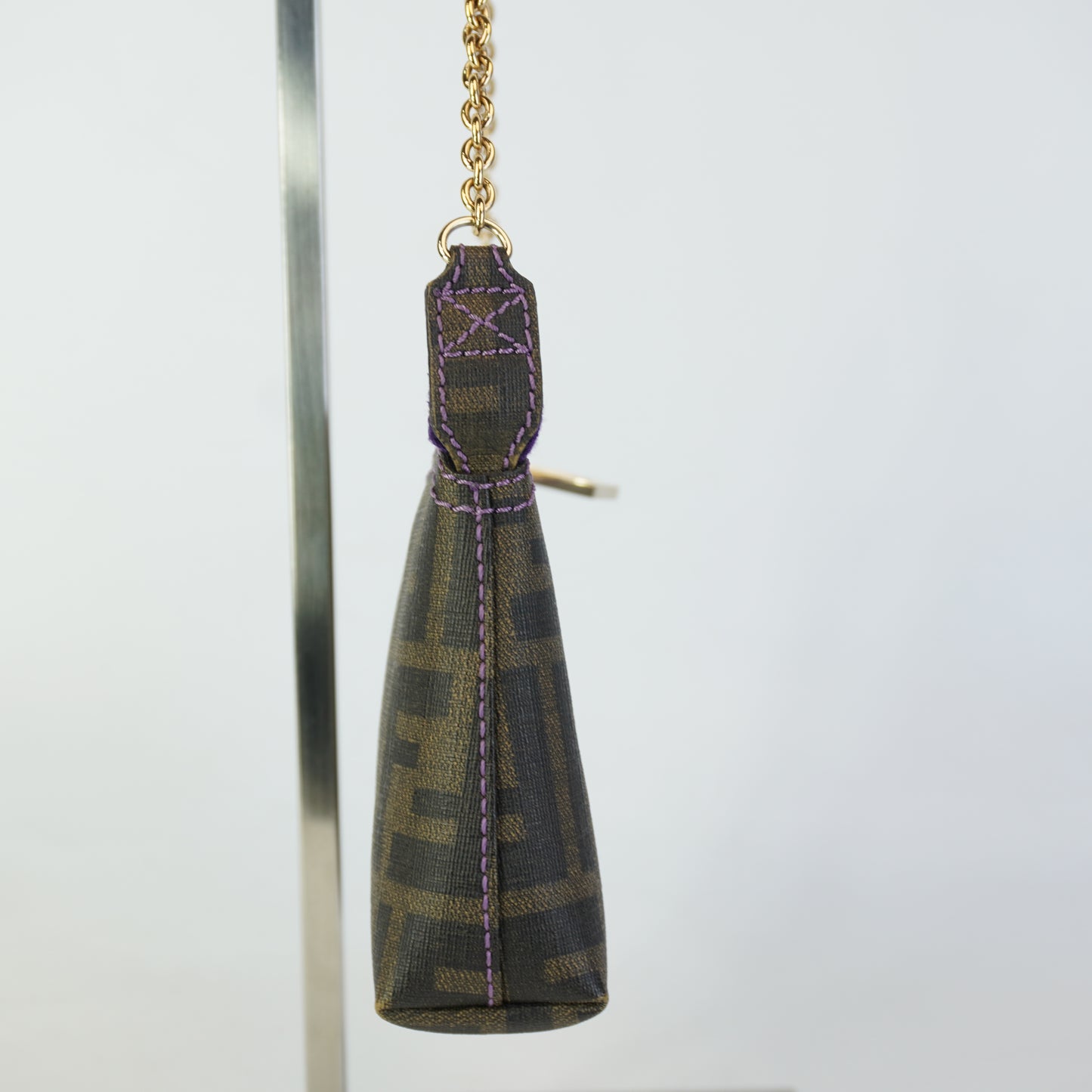 Fendi Zucca Spalmati Chain Pochette Small GHW