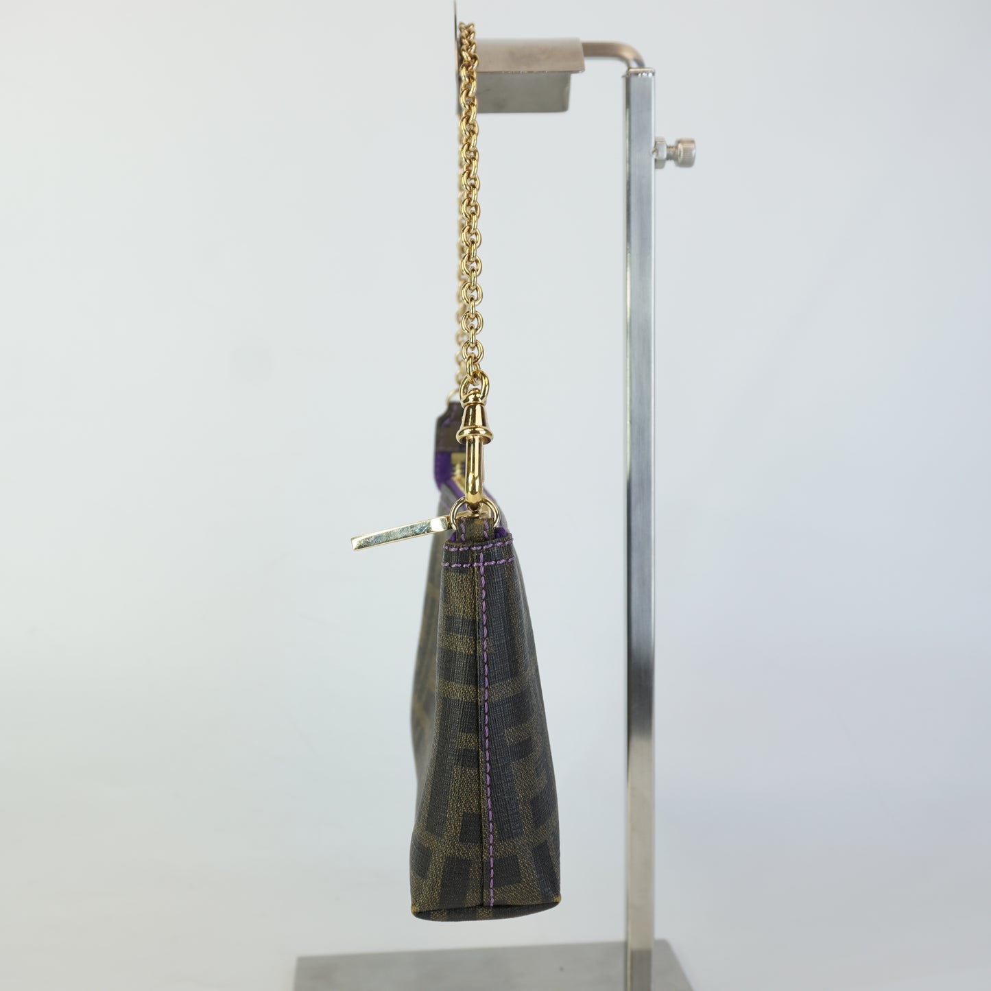 Fendi Zucca Spalmati Chain Pochette Small GHW