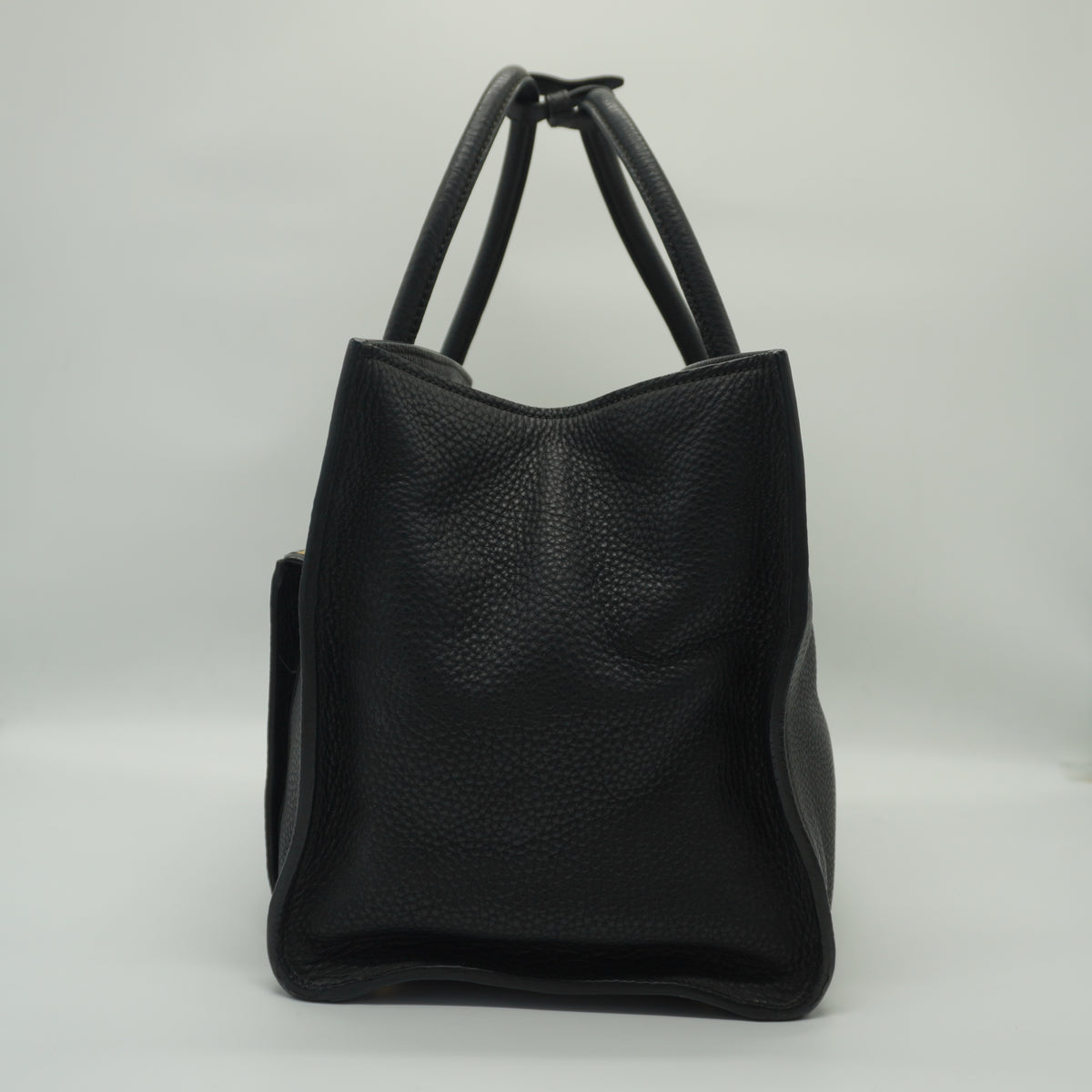 Prada	Black Vitello Daino Leather Double Handle Tote Bag GHW