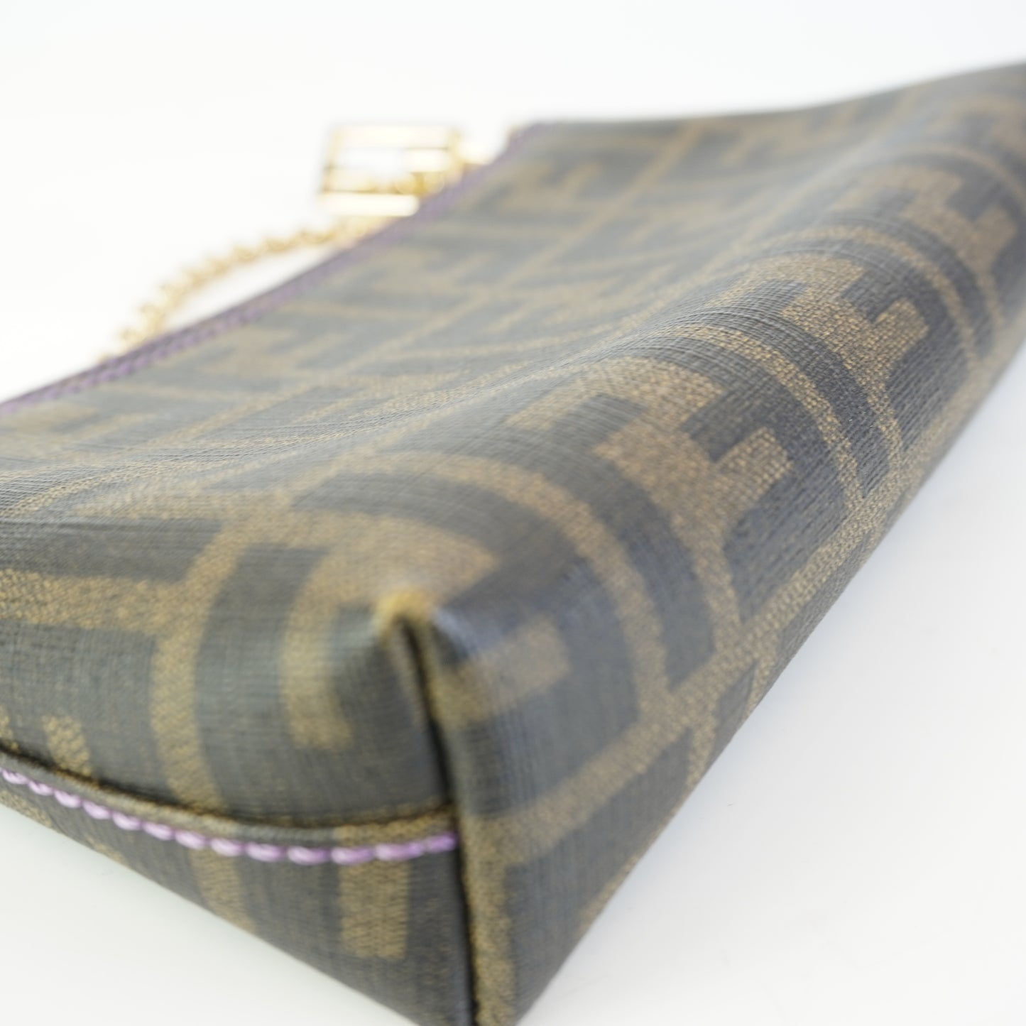 Fendi Zucca Spalmati Chain Pochette Small GHW