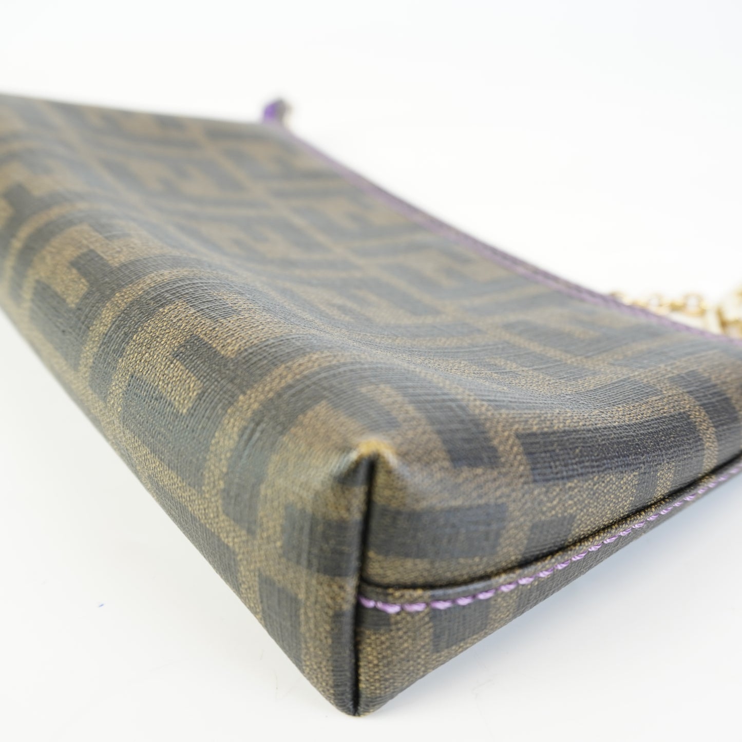 Fendi Zucca Spalmati Chain Pochette Small GHW