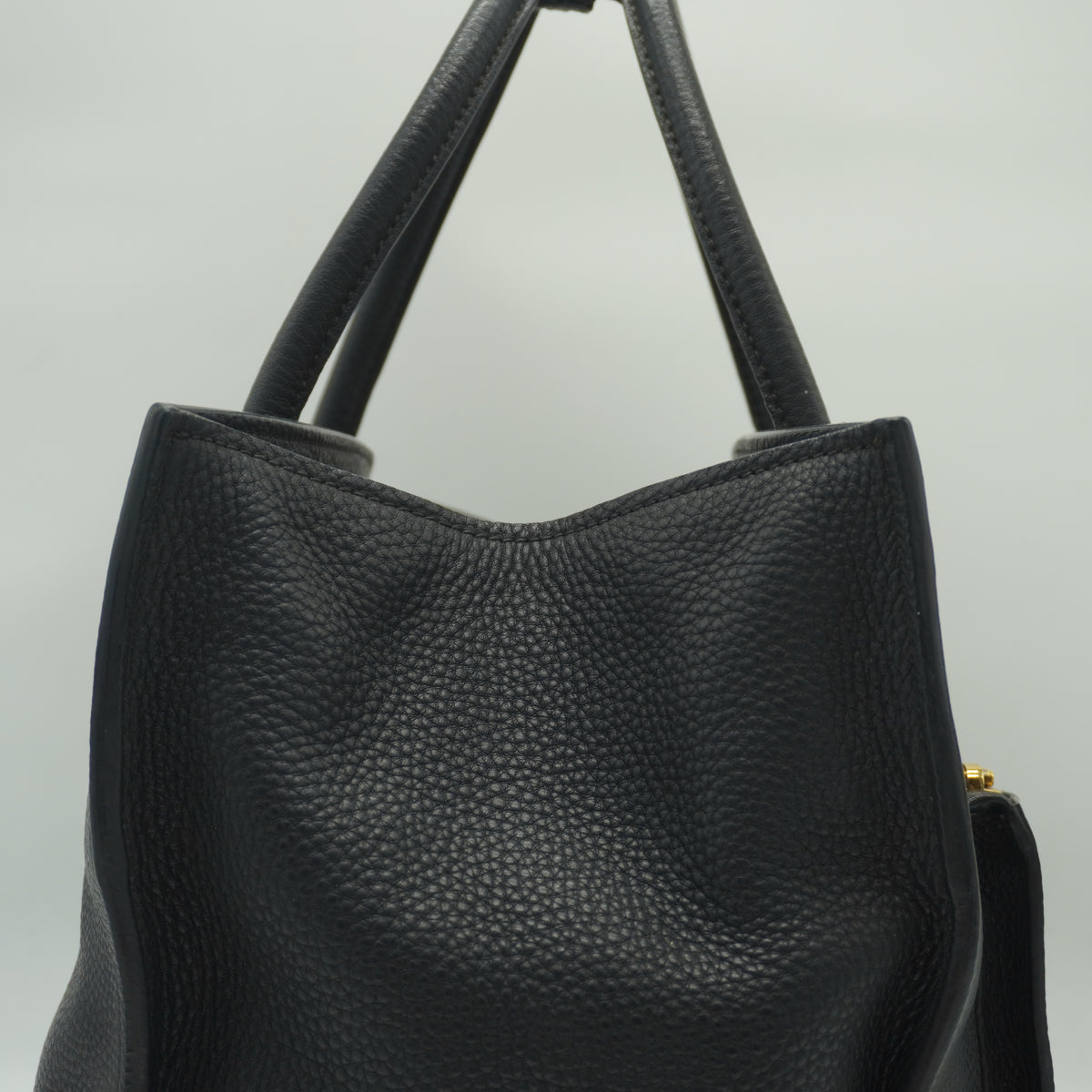 Prada	Black Vitello Daino Leather Double Handle Tote Bag GHW