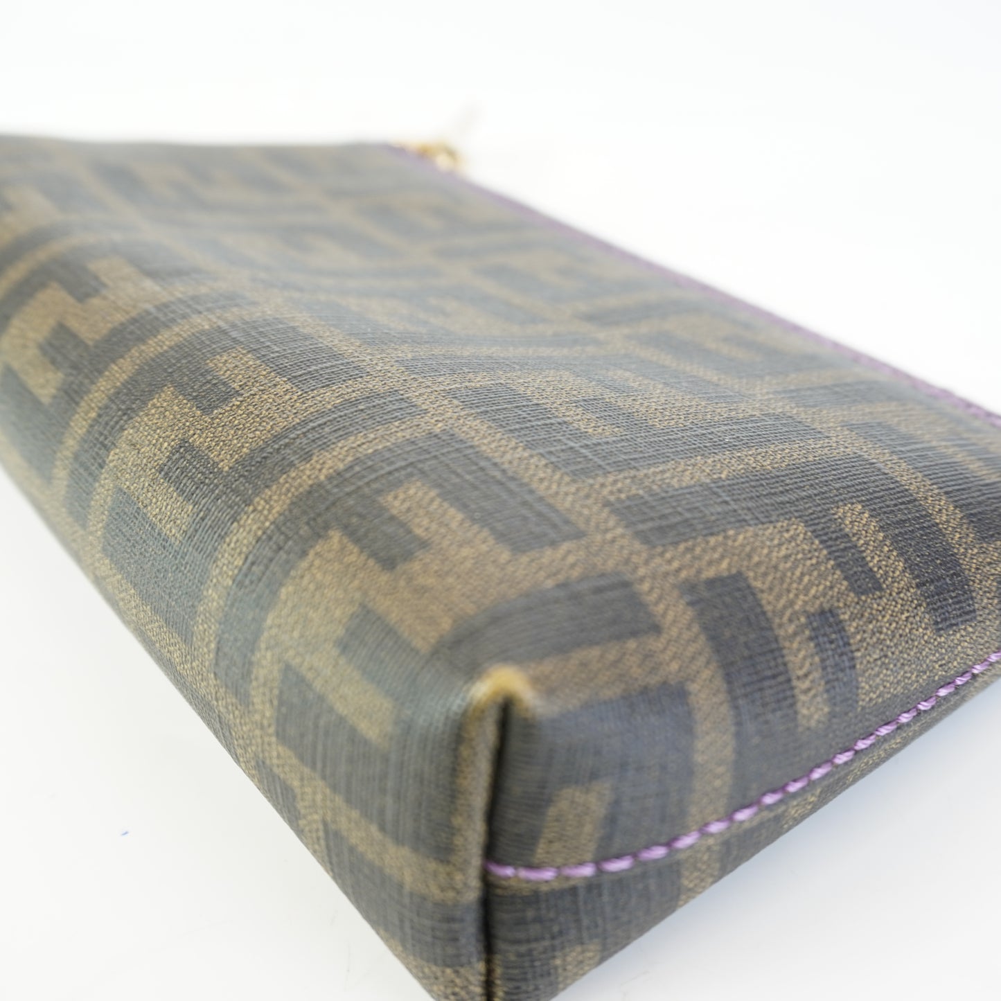Fendi Zucca Spalmati Chain Pochette Small GHW