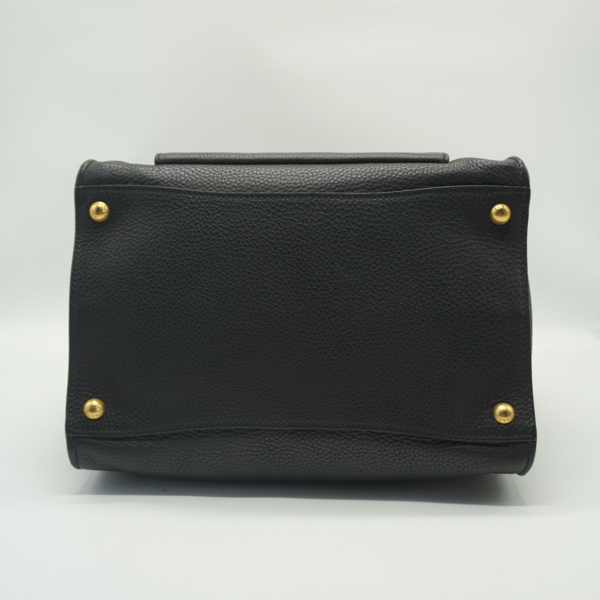 Prada	Black Vitello Daino Leather Double Handle Tote Bag GHW
