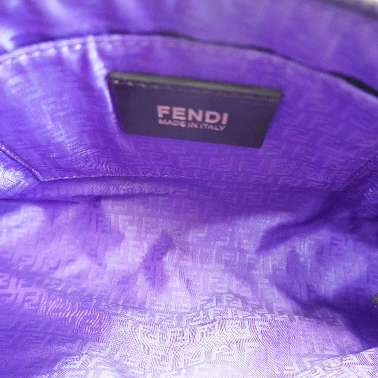 Fendi Zucca Spalmati Chain Pochette Small GHW
