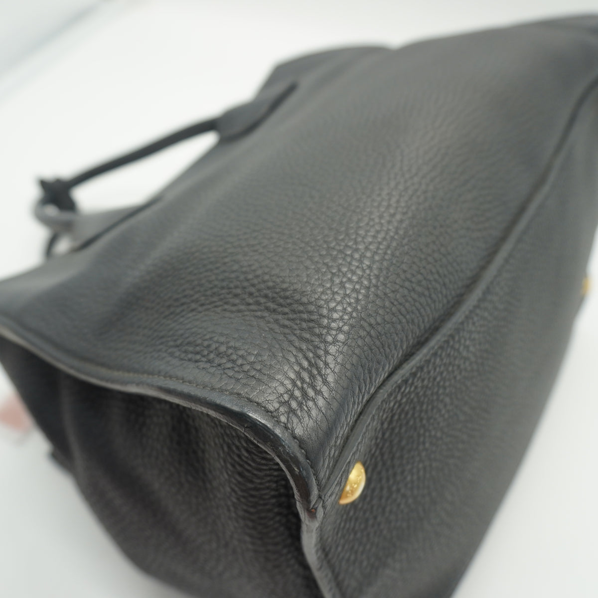 Prada	Black Vitello Daino Leather Double Handle Tote Bag GHW