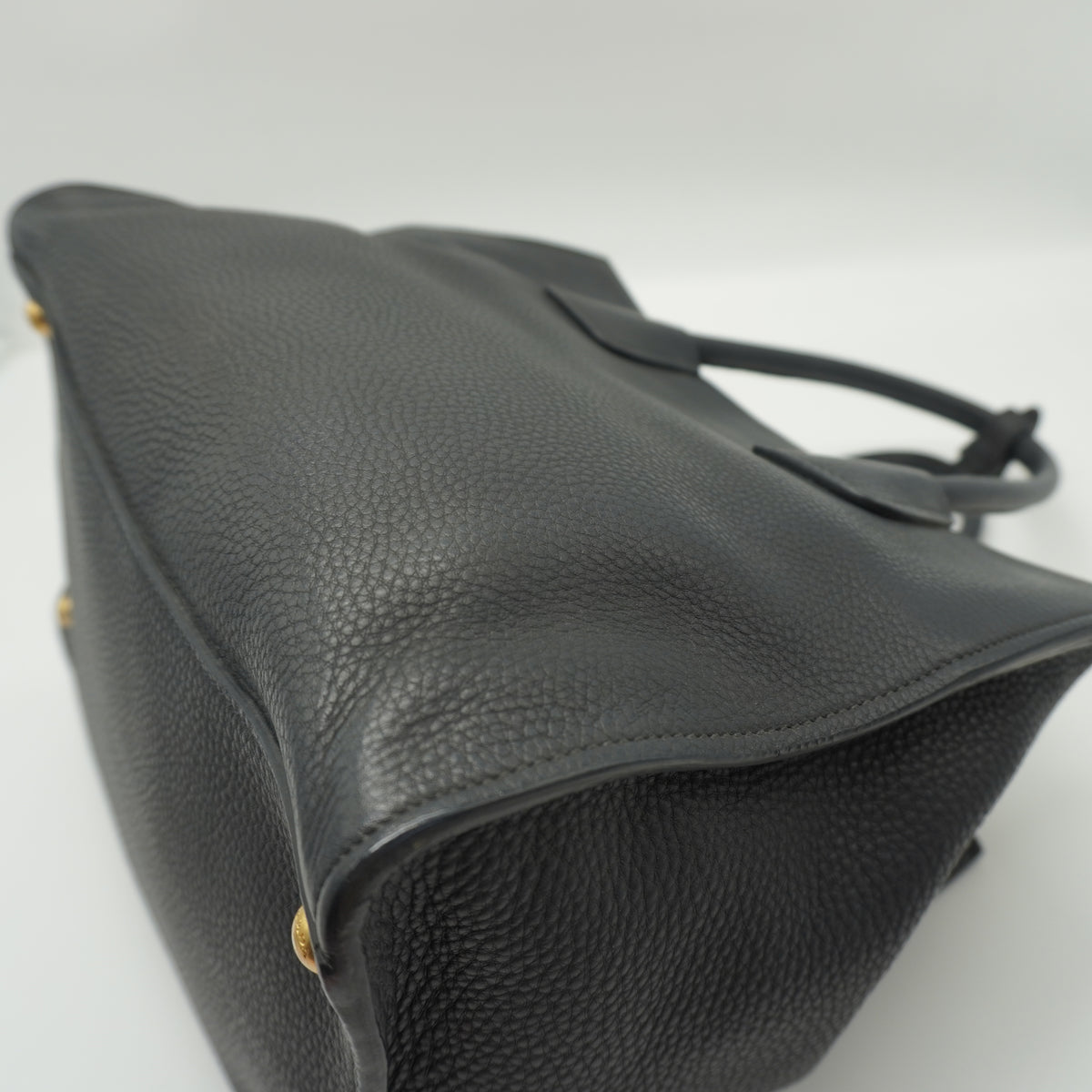 Prada	Black Vitello Daino Leather Double Handle Tote Bag GHW