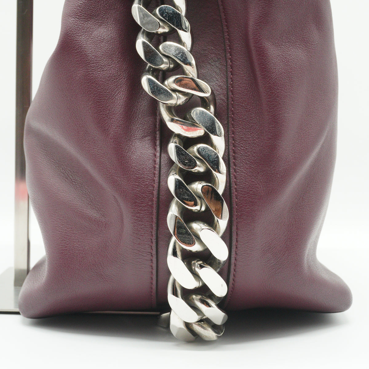Givenchy Infinity Chain Large Calfskin Bucket Burgundy Bag