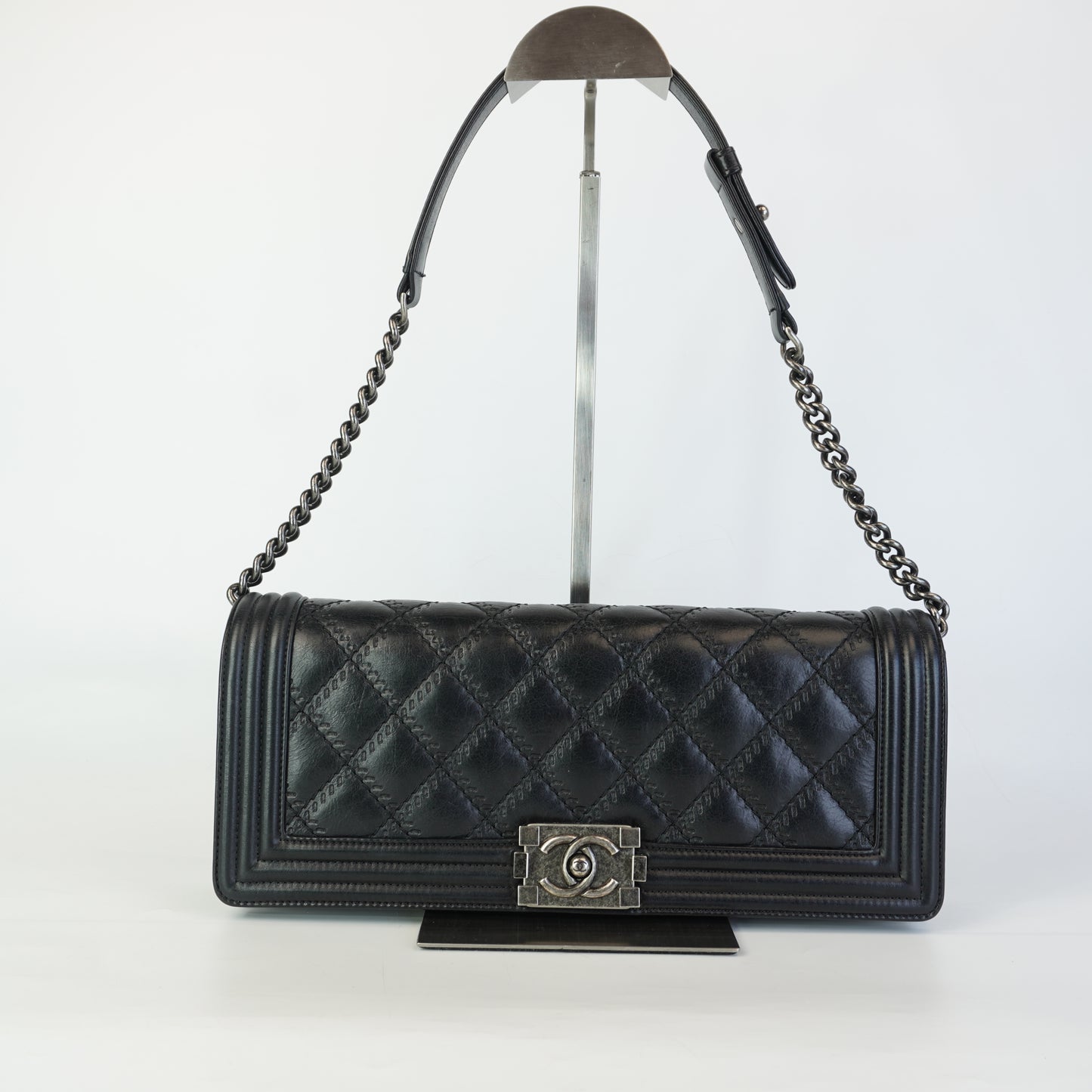 Chanel Le Boy Long Clutch Bag Black SHW