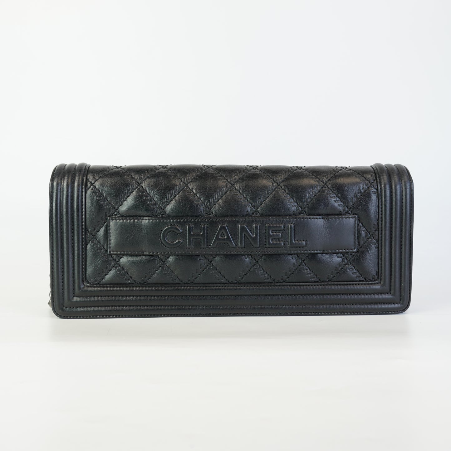 Chanel Le Boy Long Clutch Bag Black SHW