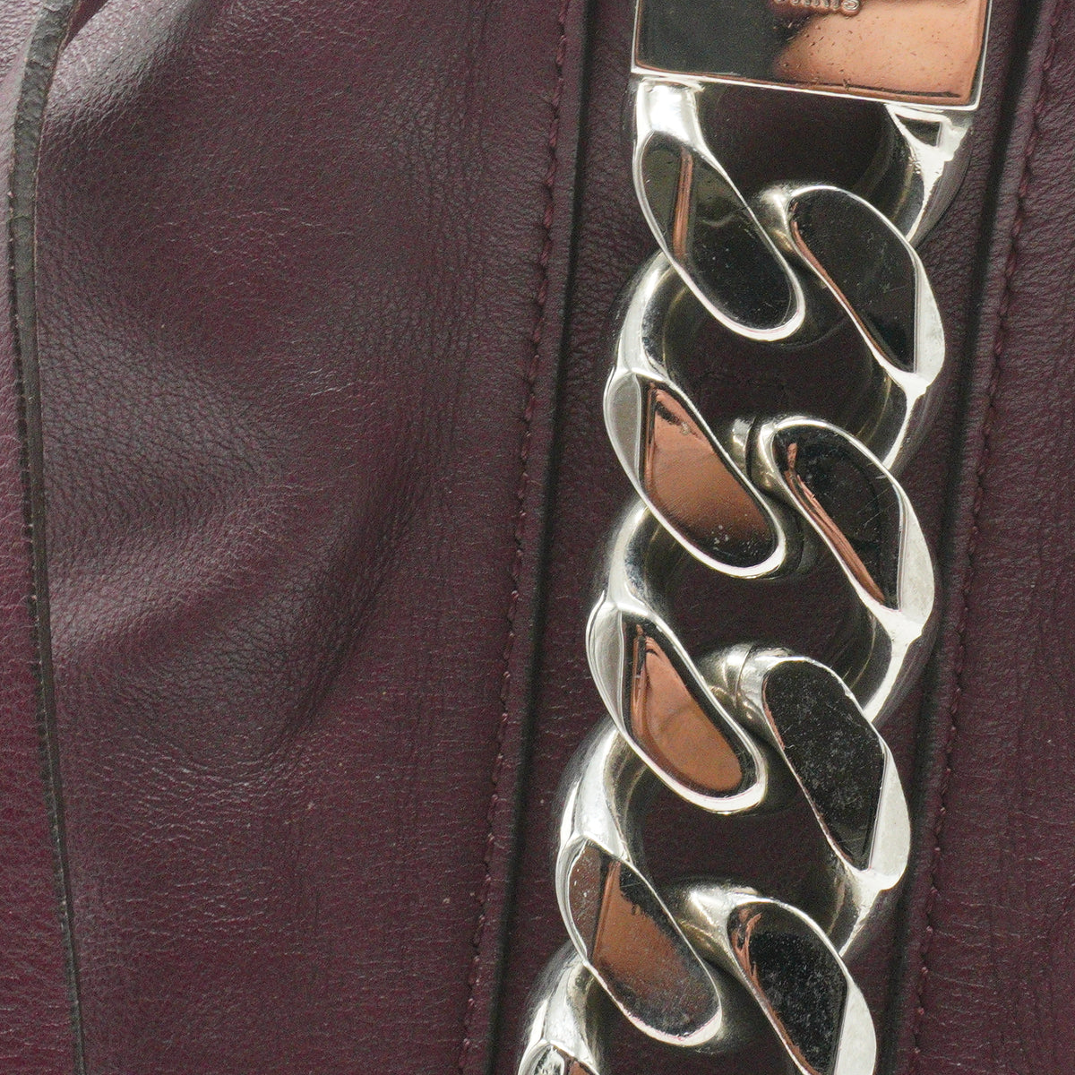 Givenchy Infinity Chain Large Calfskin Bucket Burgundy Bag