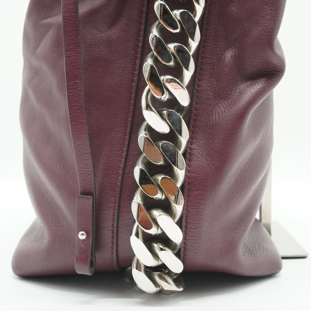 Givenchy Infinity Chain Large Calfskin Bucket Burgundy Bag