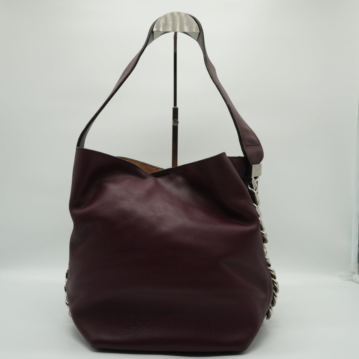 Givenchy Infinity Chain Large Calfskin Bucket Burgundy Bag