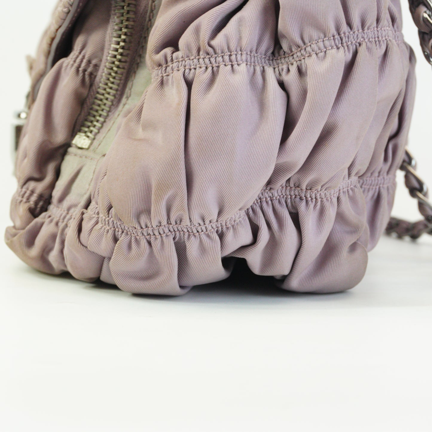 Prada	Tessuto Gaufre Gathered Nylon Shoulder Bag Small SHW