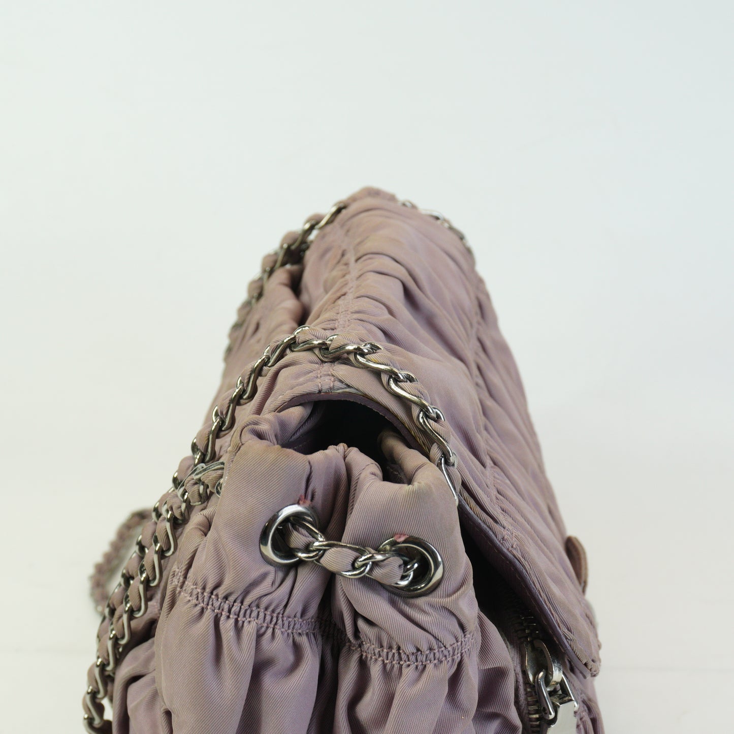 Prada	Tessuto Gaufre Gathered Nylon Shoulder Bag Small SHW