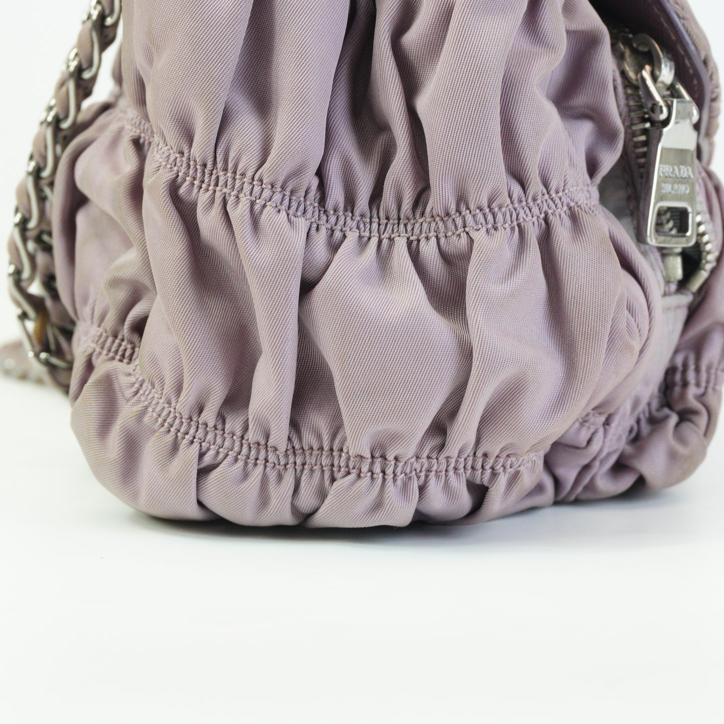 Prada	Tessuto Gaufre Gathered Nylon Shoulder Bag Small SHW