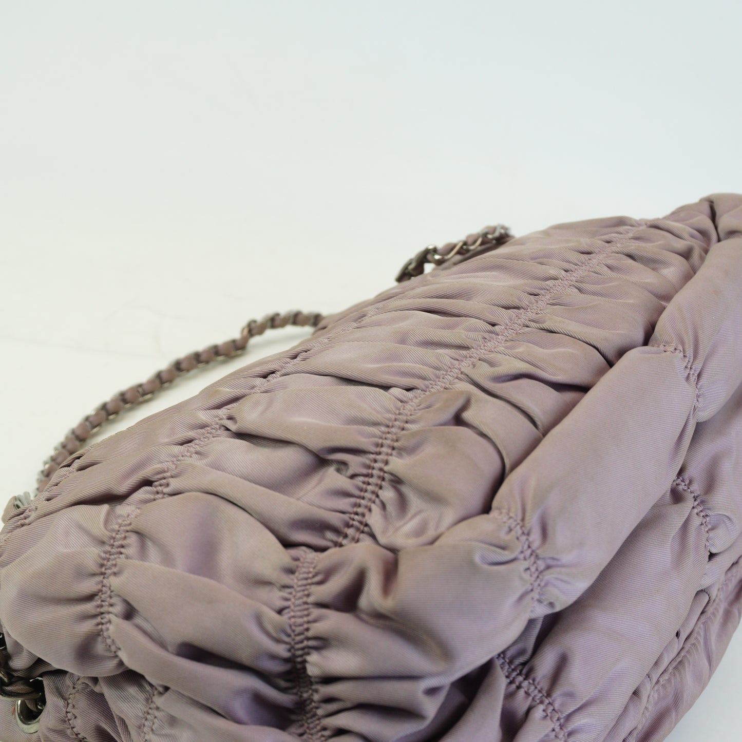 Prada	Tessuto Gaufre Gathered Nylon Shoulder Bag Small SHW