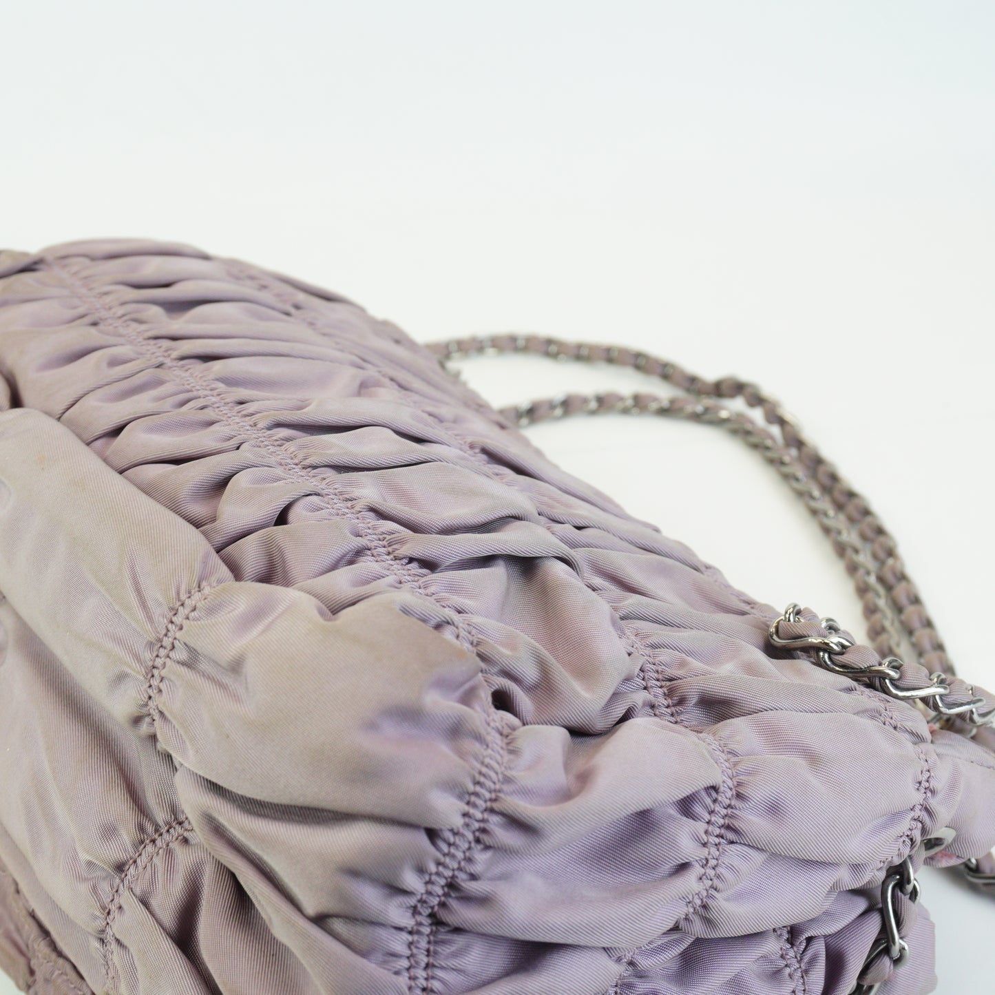 Prada	Tessuto Gaufre Gathered Nylon Shoulder Bag Small SHW