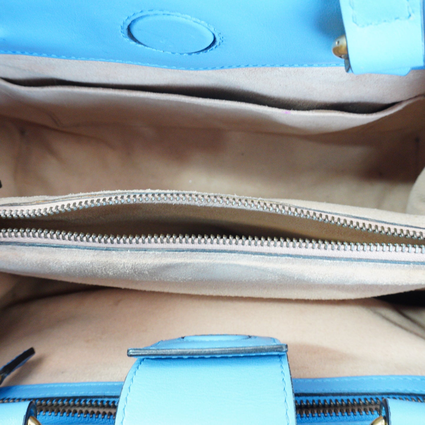 Gucci	GG Marmont Matelasse Top Handle  Blue Medium GHW
