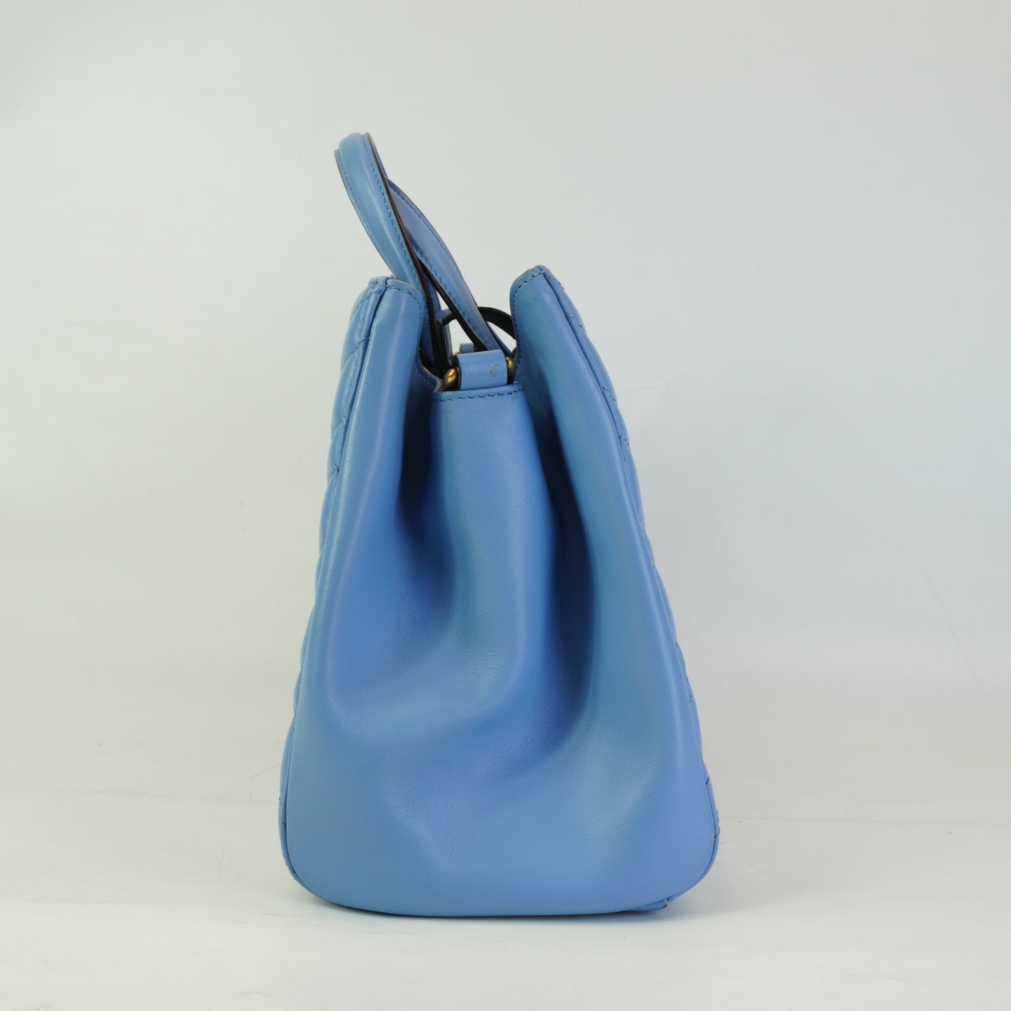 Gucci	GG Marmont Matelasse Top Handle  Blue Medium GHW