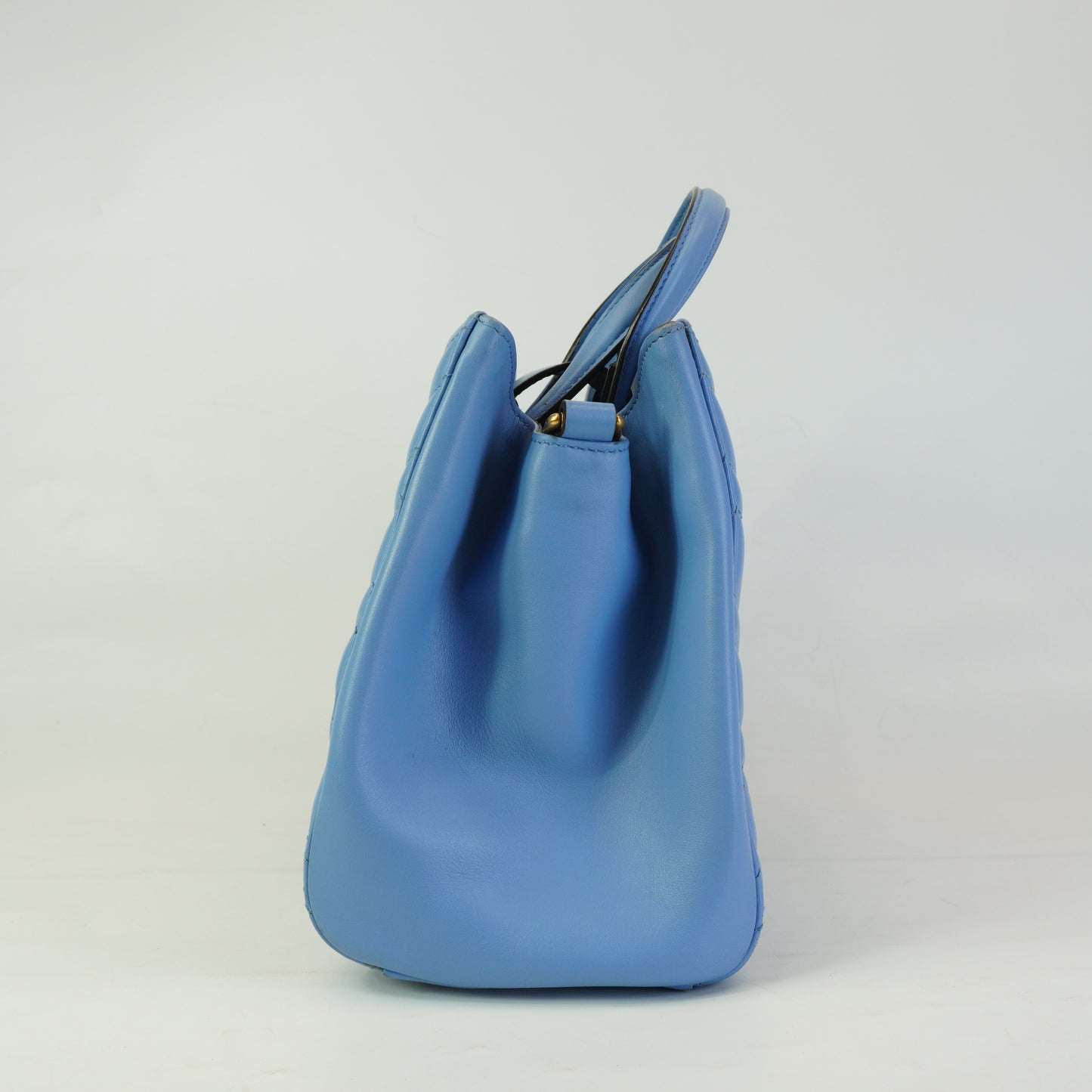 Gucci	GG Marmont Matelasse Top Handle  Blue Medium GHW