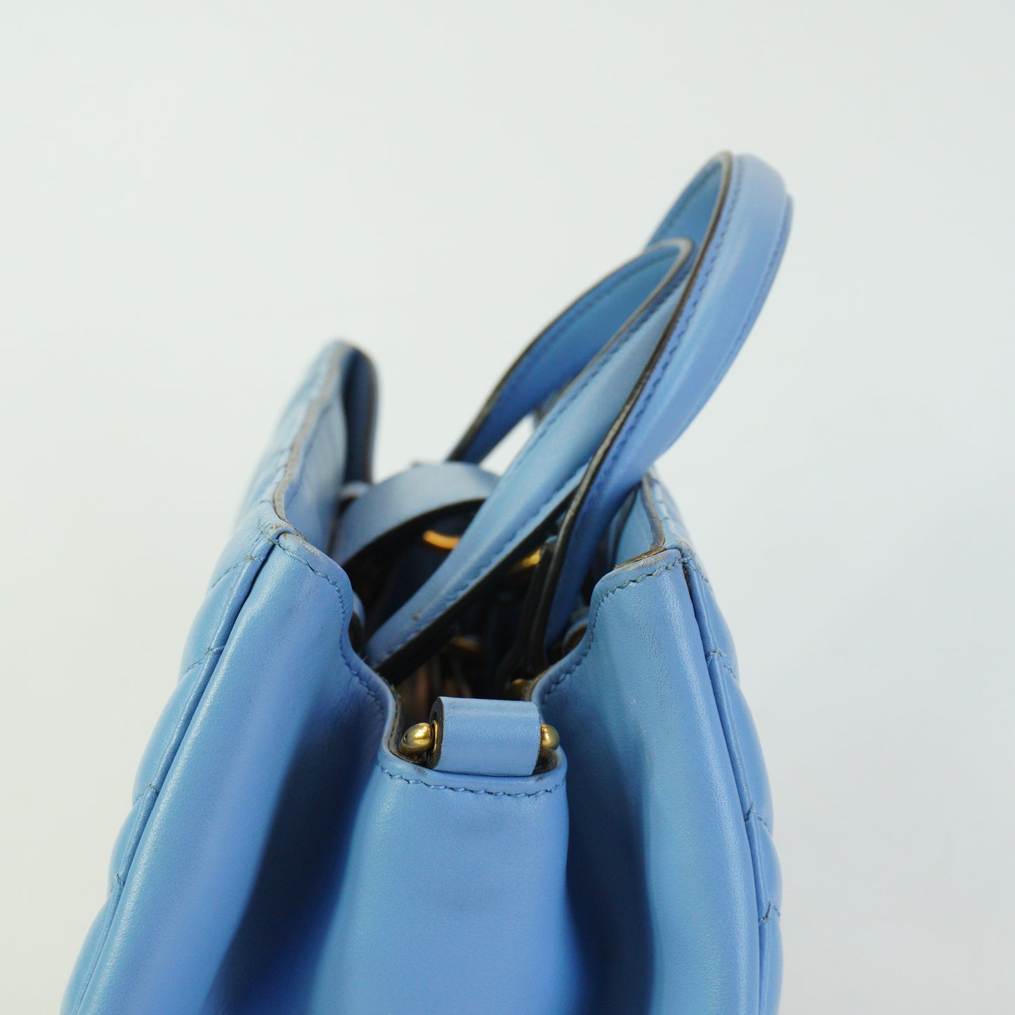 Gucci	GG Marmont Matelasse Top Handle  Blue Medium GHW