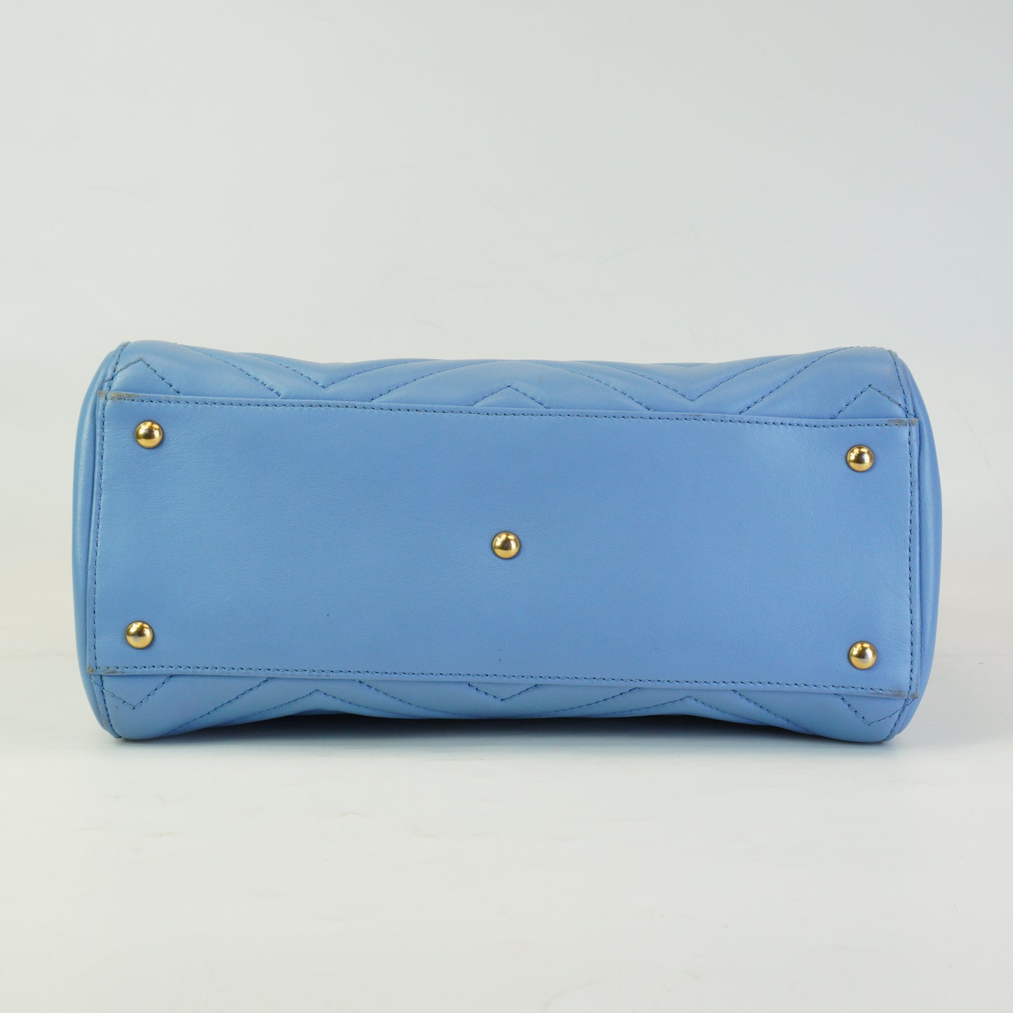 Gucci	GG Marmont Matelasse Top Handle  Blue Medium GHW