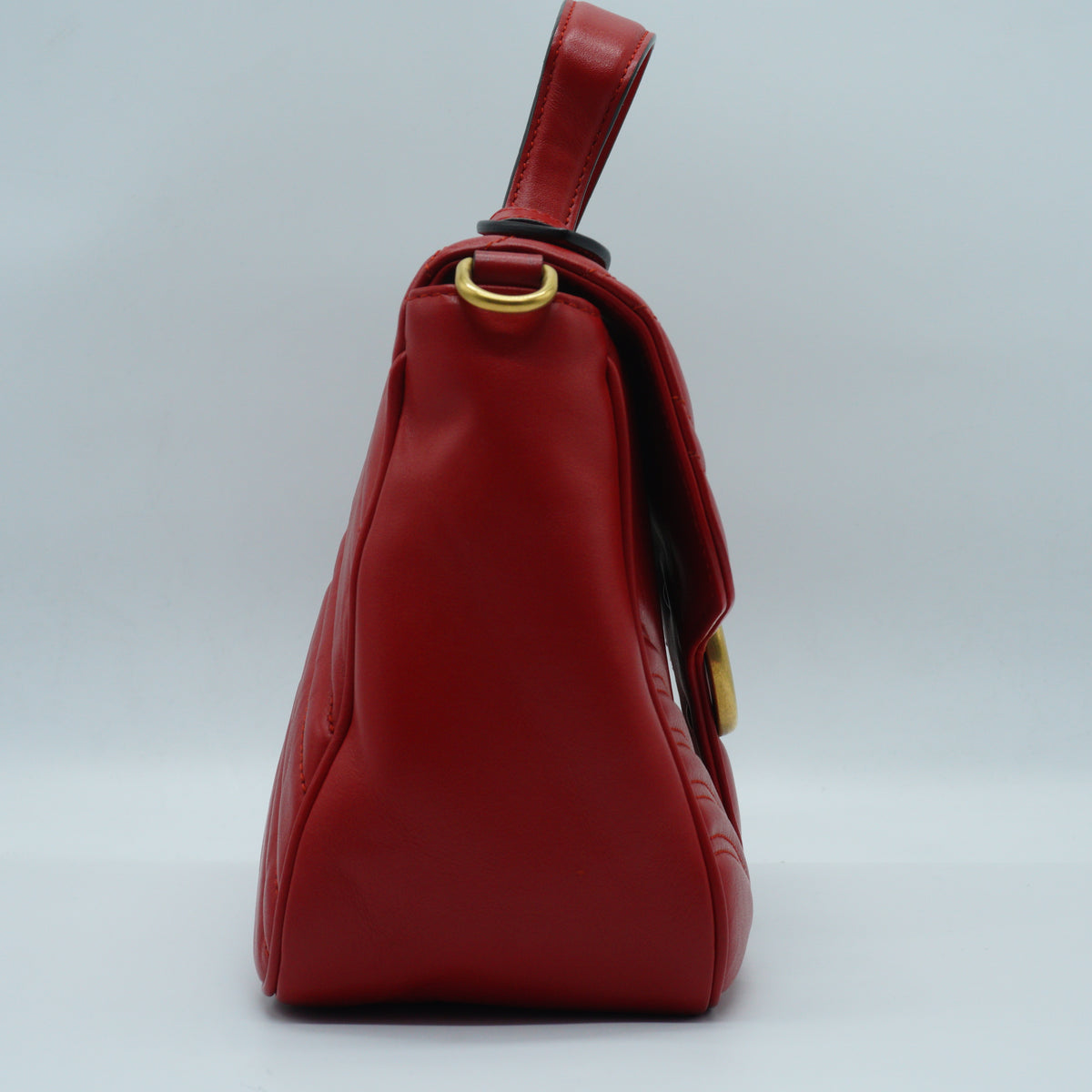 Gucci GG Marmont Top Handle medium Red GHW
