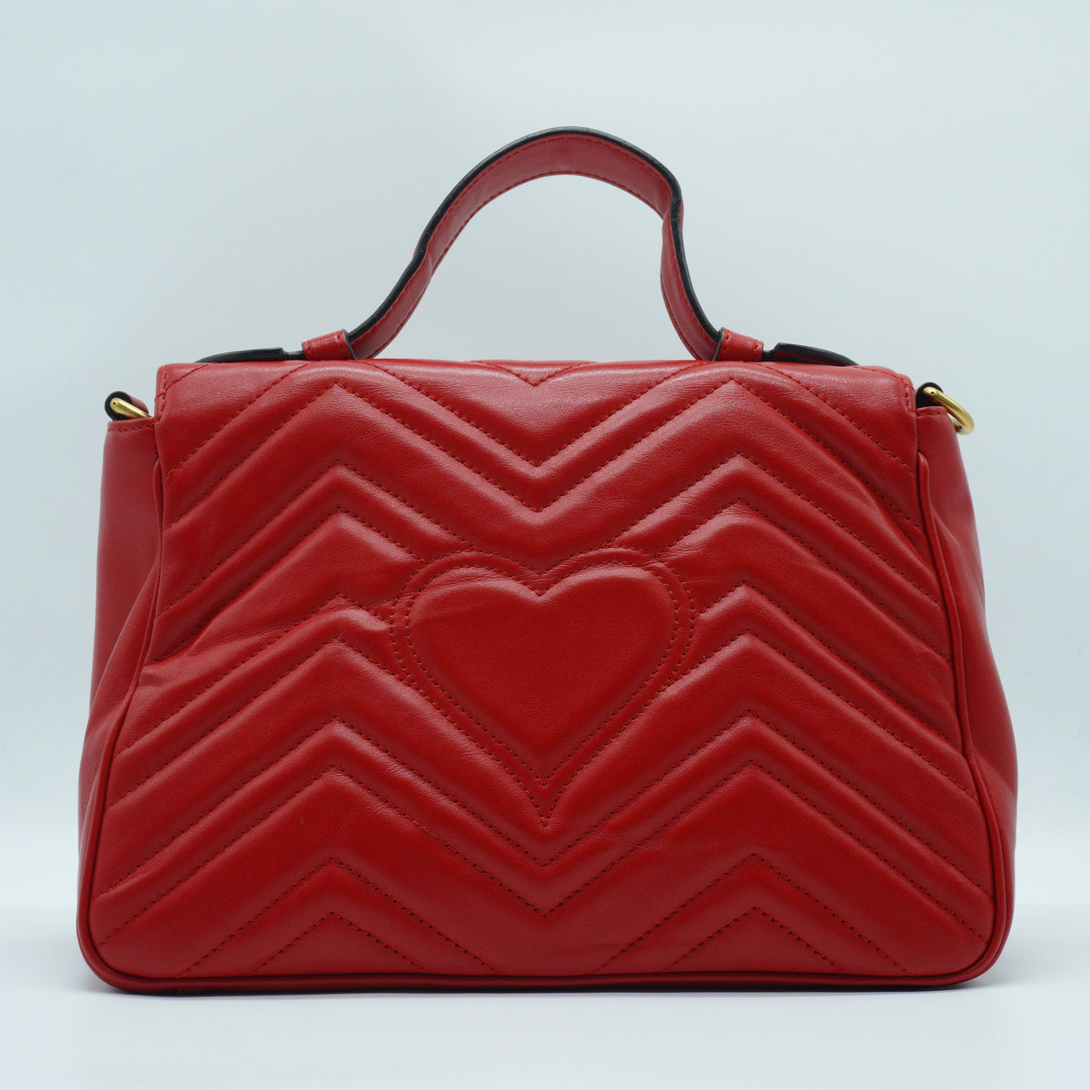 Gucci GG Marmont Top Handle medium Red GHW