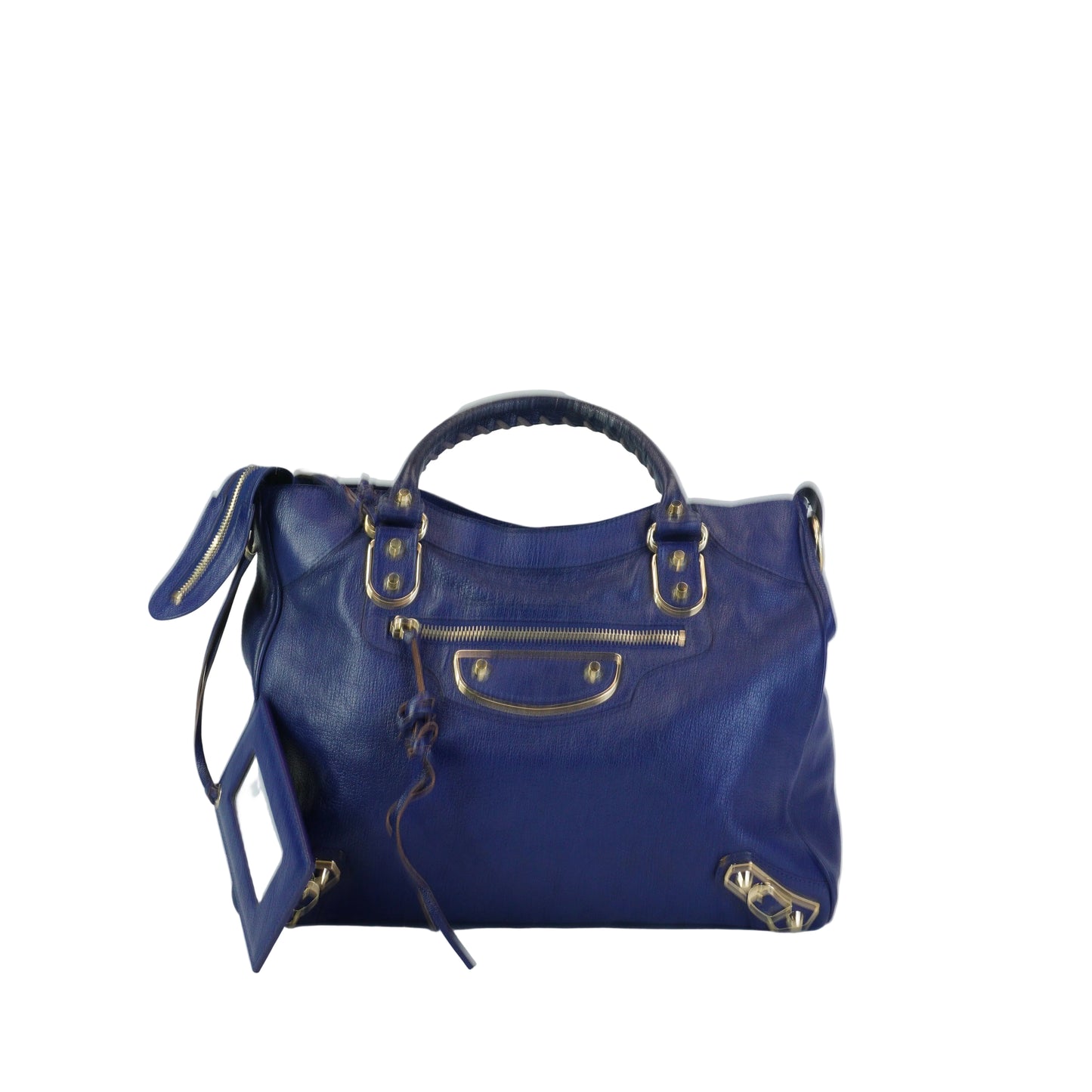 Balenciaga	Motocross Metallic Edge City Bag Blue Obscur Medium GHW