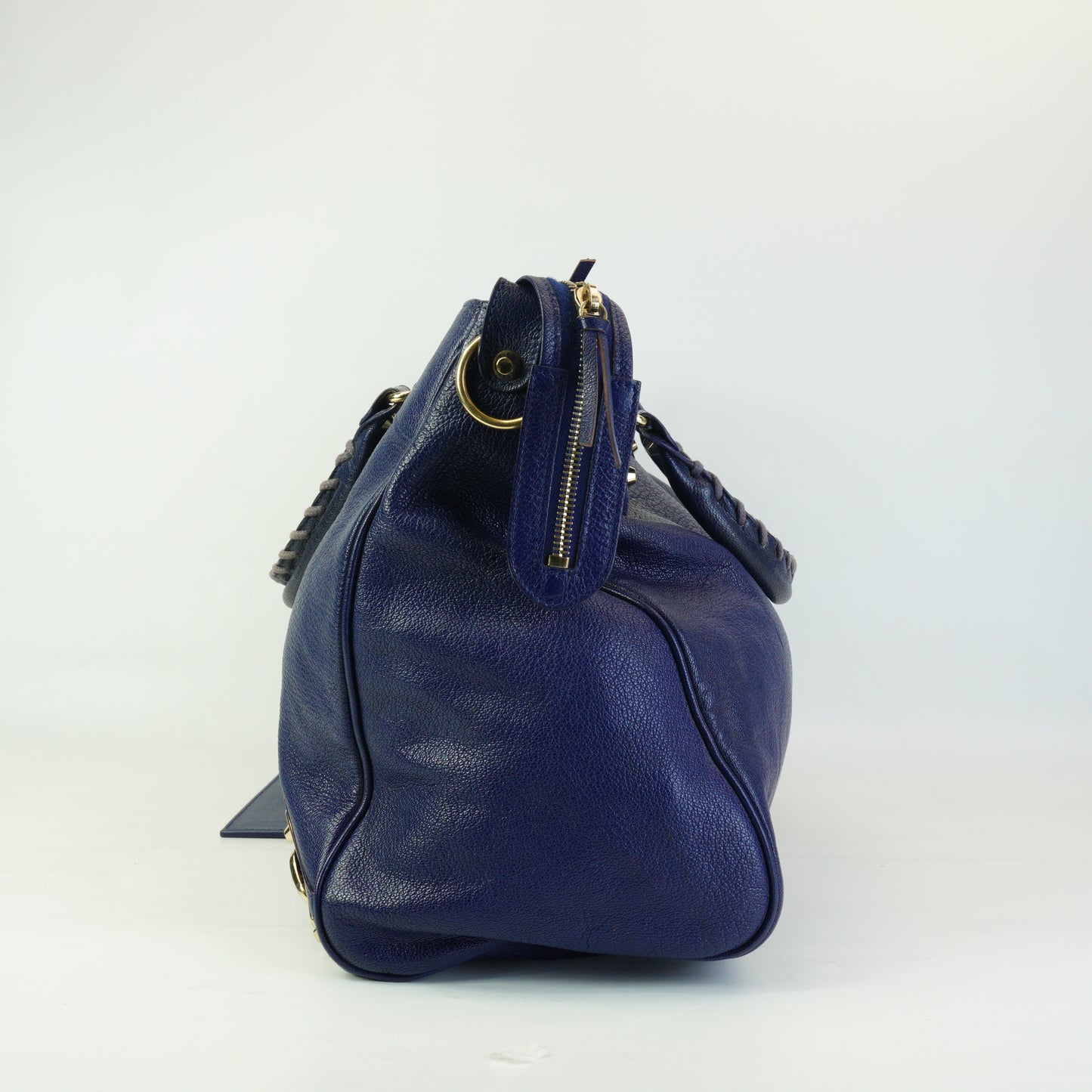 Balenciaga	Motocross Metallic Edge City Bag Blue Obscur Medium GHW