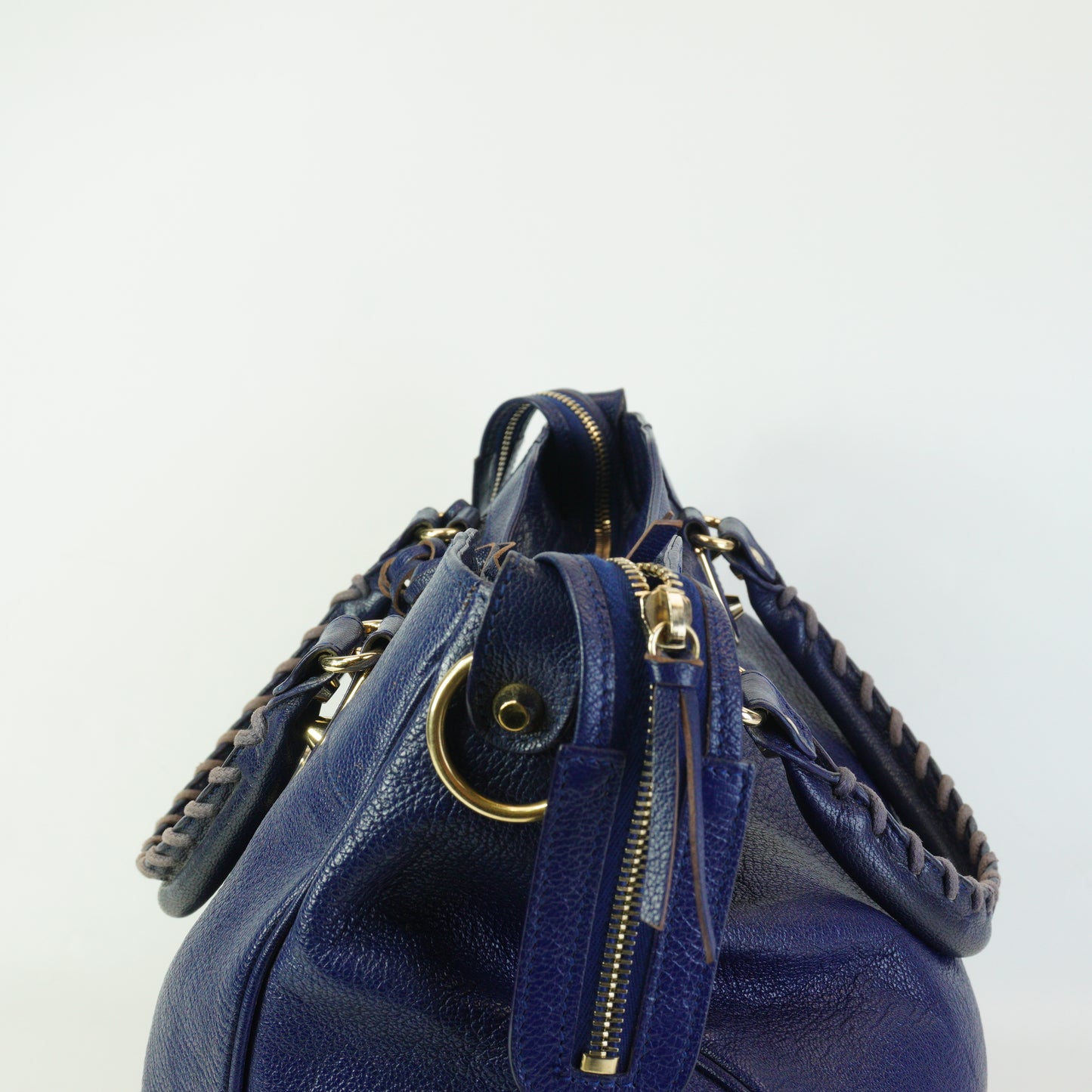 Balenciaga	Motocross Metallic Edge City Bag Blue Obscur Medium GHW